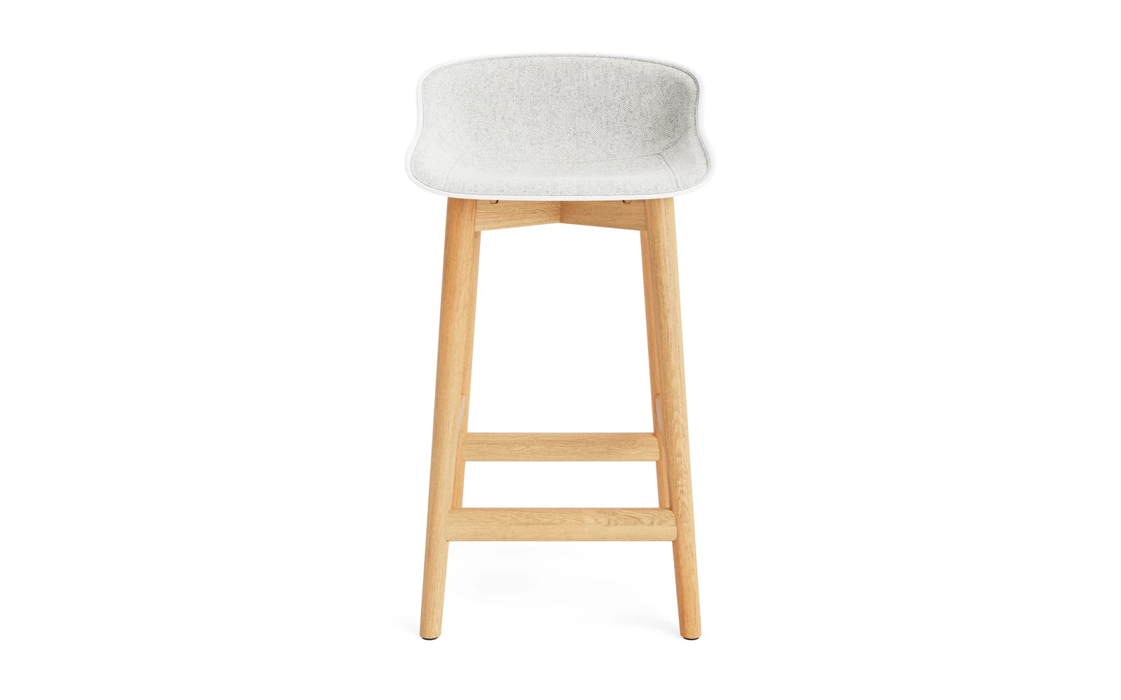 Erleben Sie den Hyg Barhocker 65 cm von Normann Copenhagen – ein elegantes Möbelstück aus Eiche Weiß mit hochwertigem Hallingdal-Polster für gemütliche Momente.