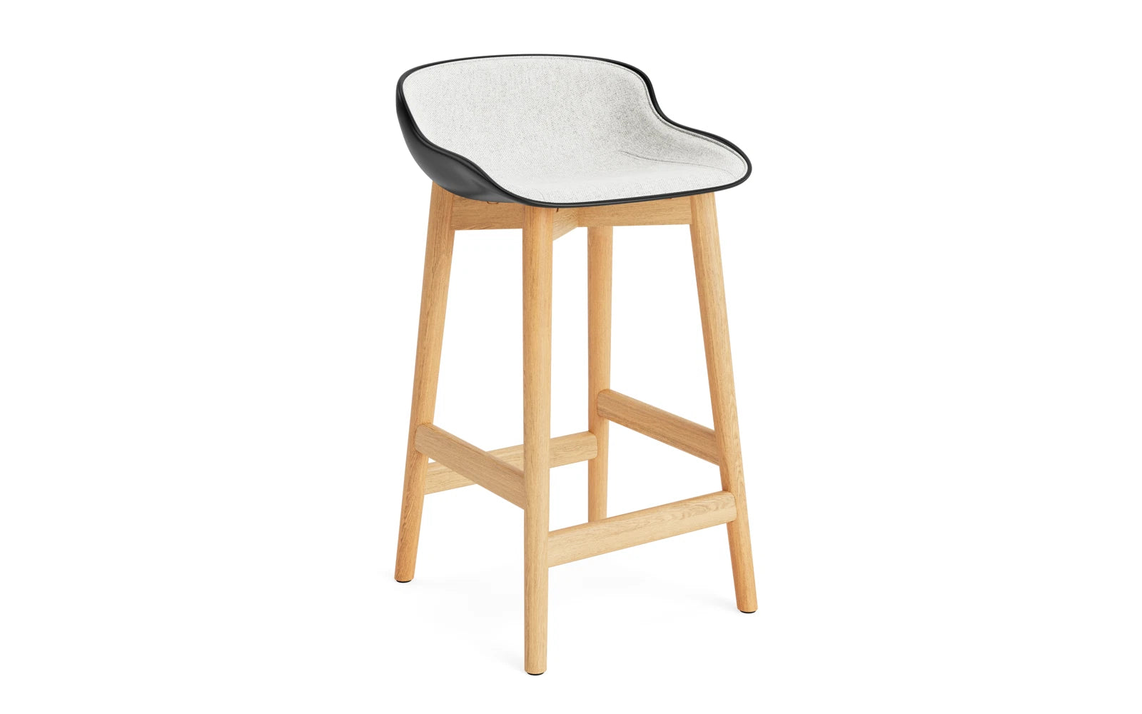 Hyg Barhocker 65 cm Polster Eiche Schwartz/Hallingdal in Hallingdal 110 präsentiert im Onlineshop von KAQTU Design AG. Barstuhl ist von Normann Copenhagen