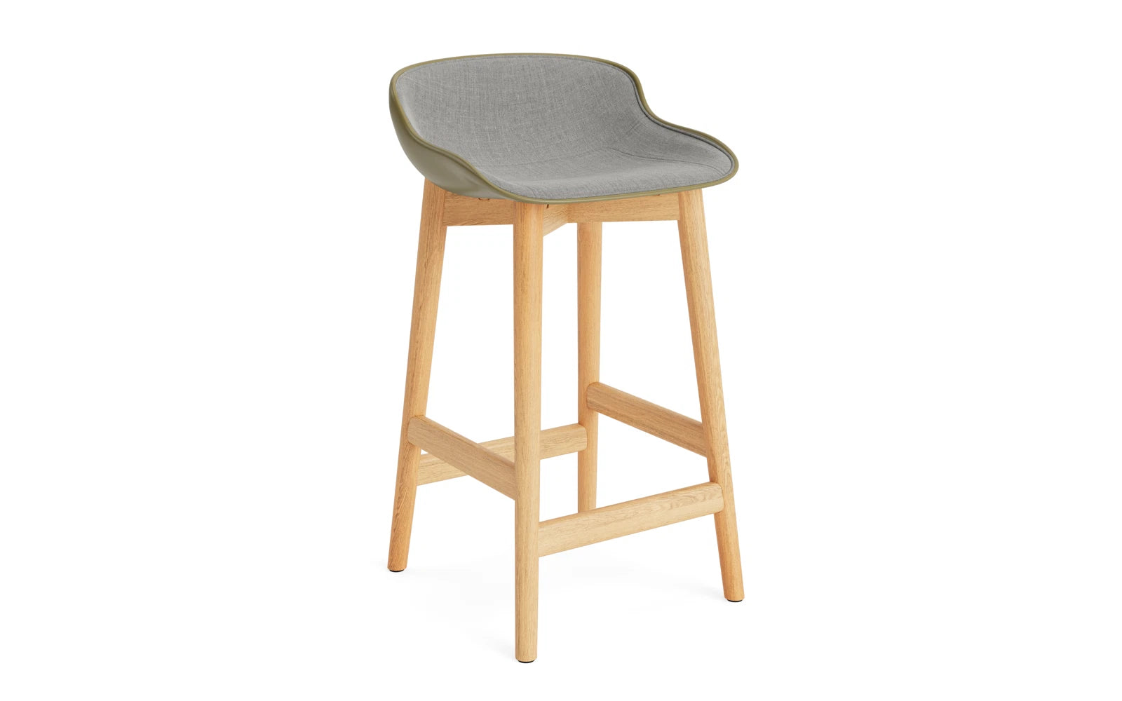 Hyg Barhocker 65 cm Polster Eiche Olive/Remix in Remix 133 präsentiert im Onlineshop von KAQTU Design AG. Barstuhl ist von Normann Copenhagen