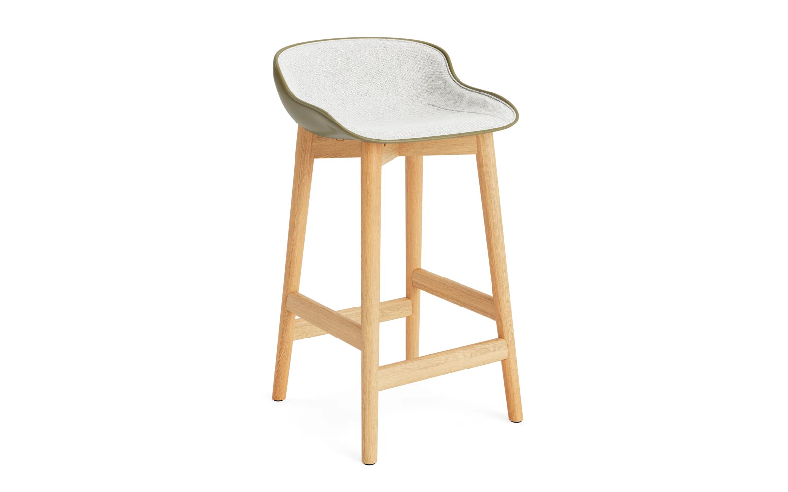 Hyg Barhocker 65 cm Polster Eiche Olive/Hallingdal in Hallingdal 110 präsentiert im Onlineshop von KAQTU Design AG. Barstuhl ist von Normann Copenhagen