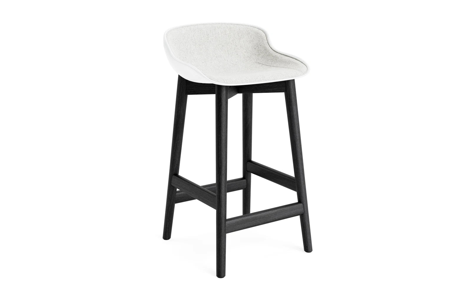 Hyg Barhocker 65 cm Polster Schwartze Eiche Weiss/Hallingdal in Hallingdal 110 präsentiert im Onlineshop von KAQTU Design AG. Barstuhl ist von Normann Copenhagen