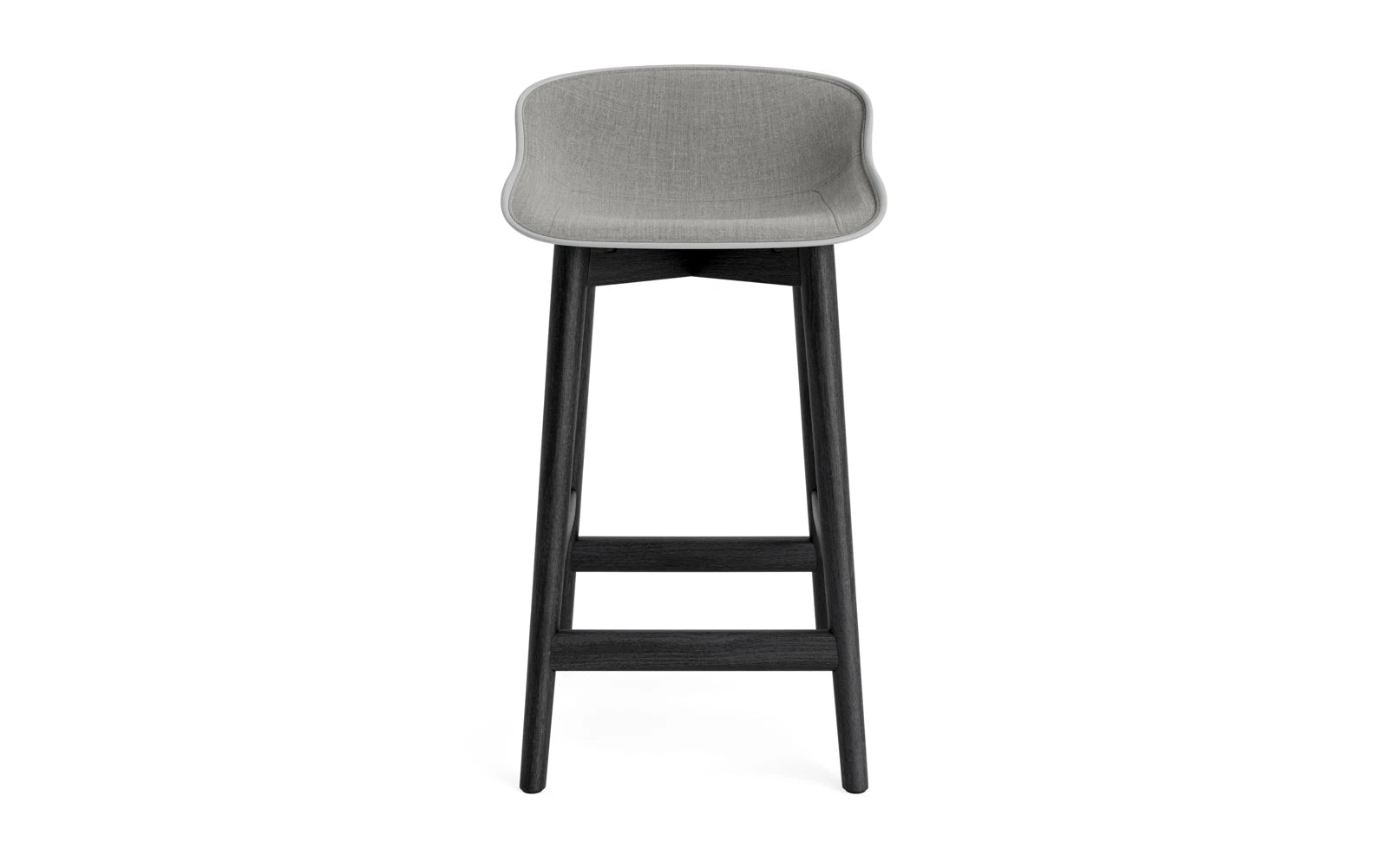 Genießen Sie den Hyg Barhocker 65 cm mit elegantem schwarzem Eichenrahmen und grauem Polster – ideal für gemütliche Zusammenkünfte und stilvolle Akzente.