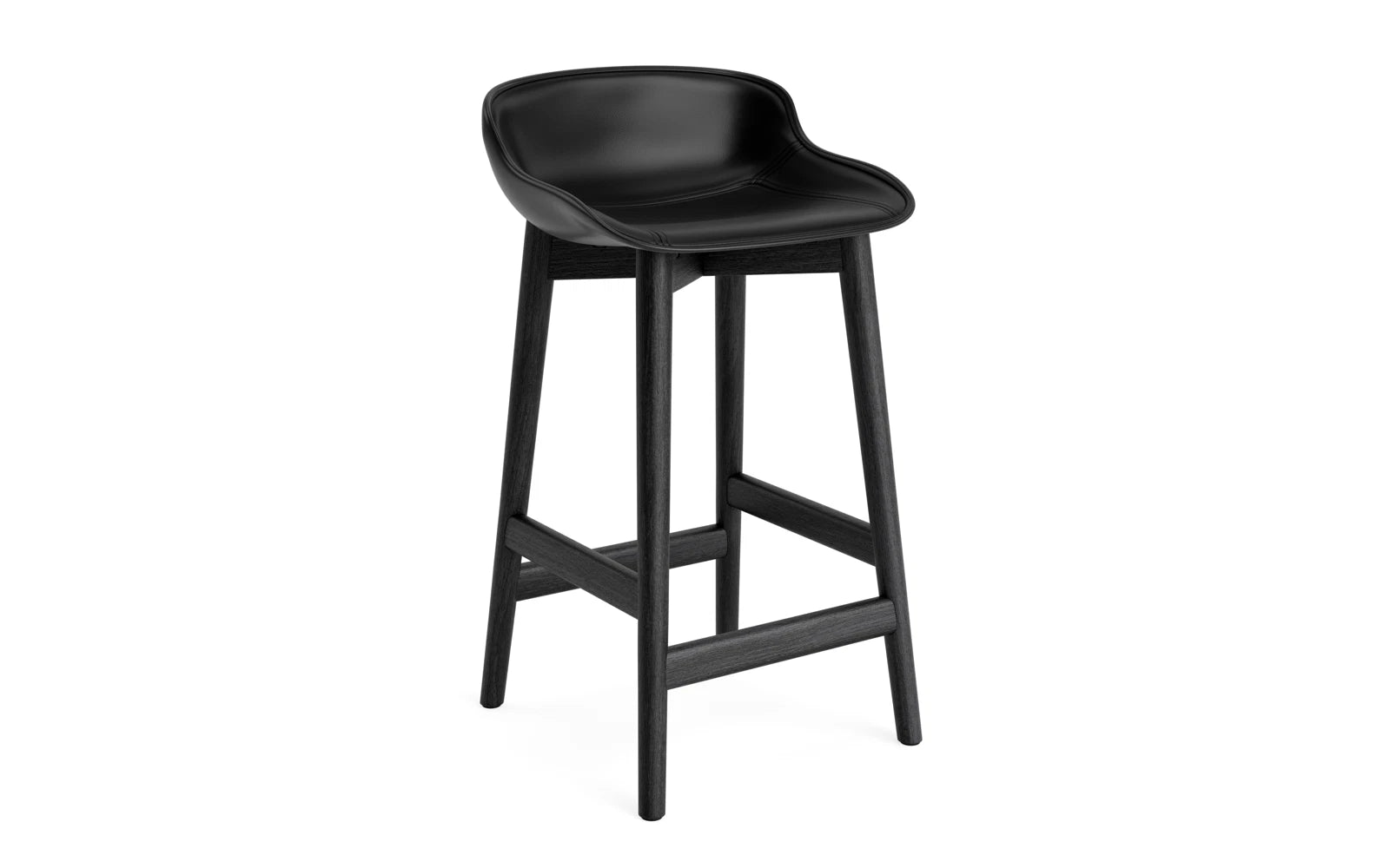 Hyg Barhocker 65 cm Polster Schwarze Eiche Schwarz/Ultra Leder in Ultra 41599 präsentiert im Onlineshop von KAQTU Design AG. Barstuhl ist von Normann Copenhagen