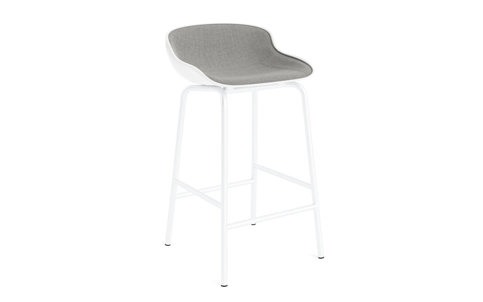 Hyg Barhocker 65 cm Frontpolster Weiss Stahl Weiss/Remix in Remix 133 präsentiert im Onlineshop von KAQTU Design AG. Barstuhl ist von Normann Copenhagen