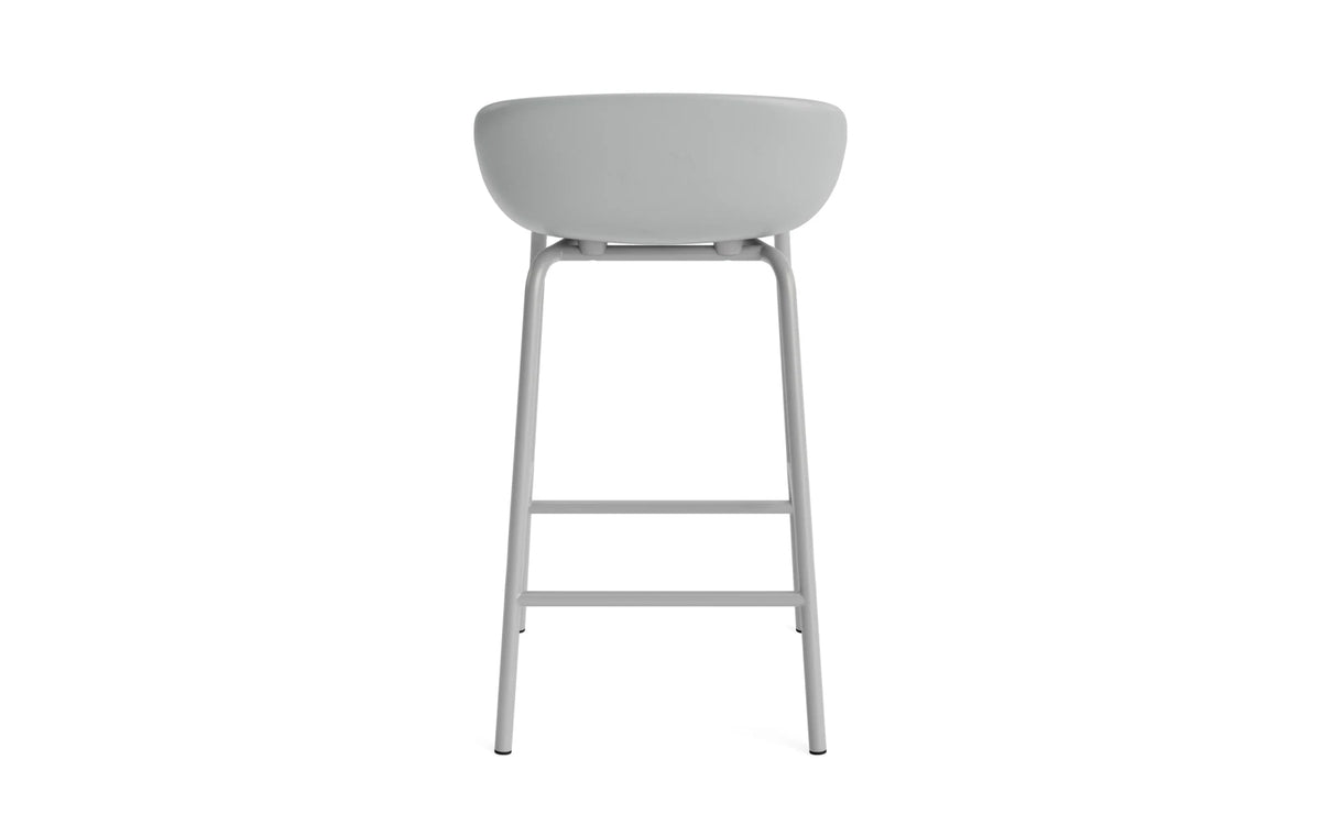 Hyg Barhocker 65 cm Frontpolster Grau Stahl Grau/Hallingdal in Hallingdal 110 präsentiert im Onlineshop von KAQTU Design AG. Barstuhl ist von Normann Copenhagen