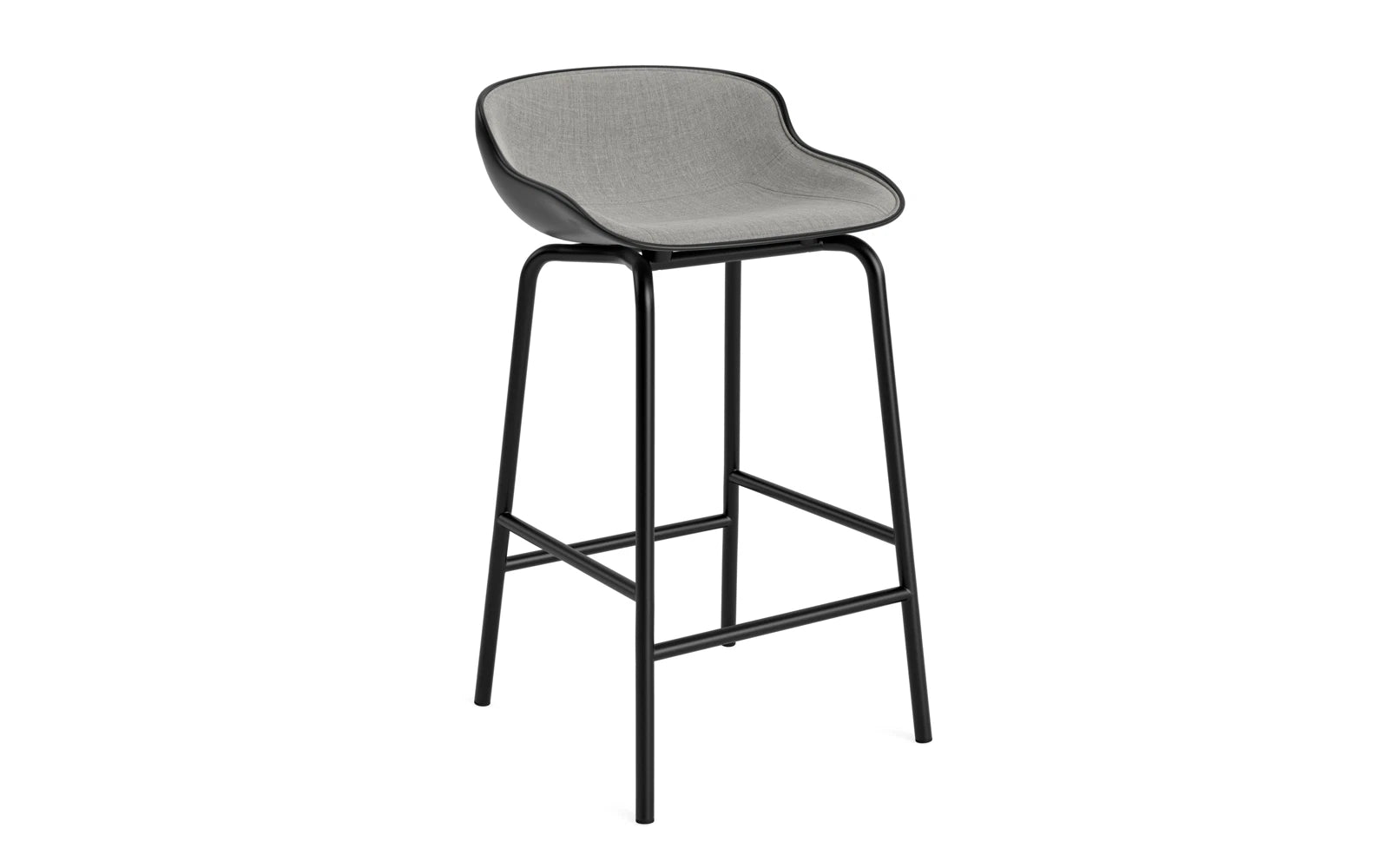 Hyg Barhocker 65 cm Frontpolster Schwartz Stahl Schwartz/Remix in Remix 133 präsentiert im Onlineshop von KAQTU Design AG. Barstuhl ist von Normann Copenhagen