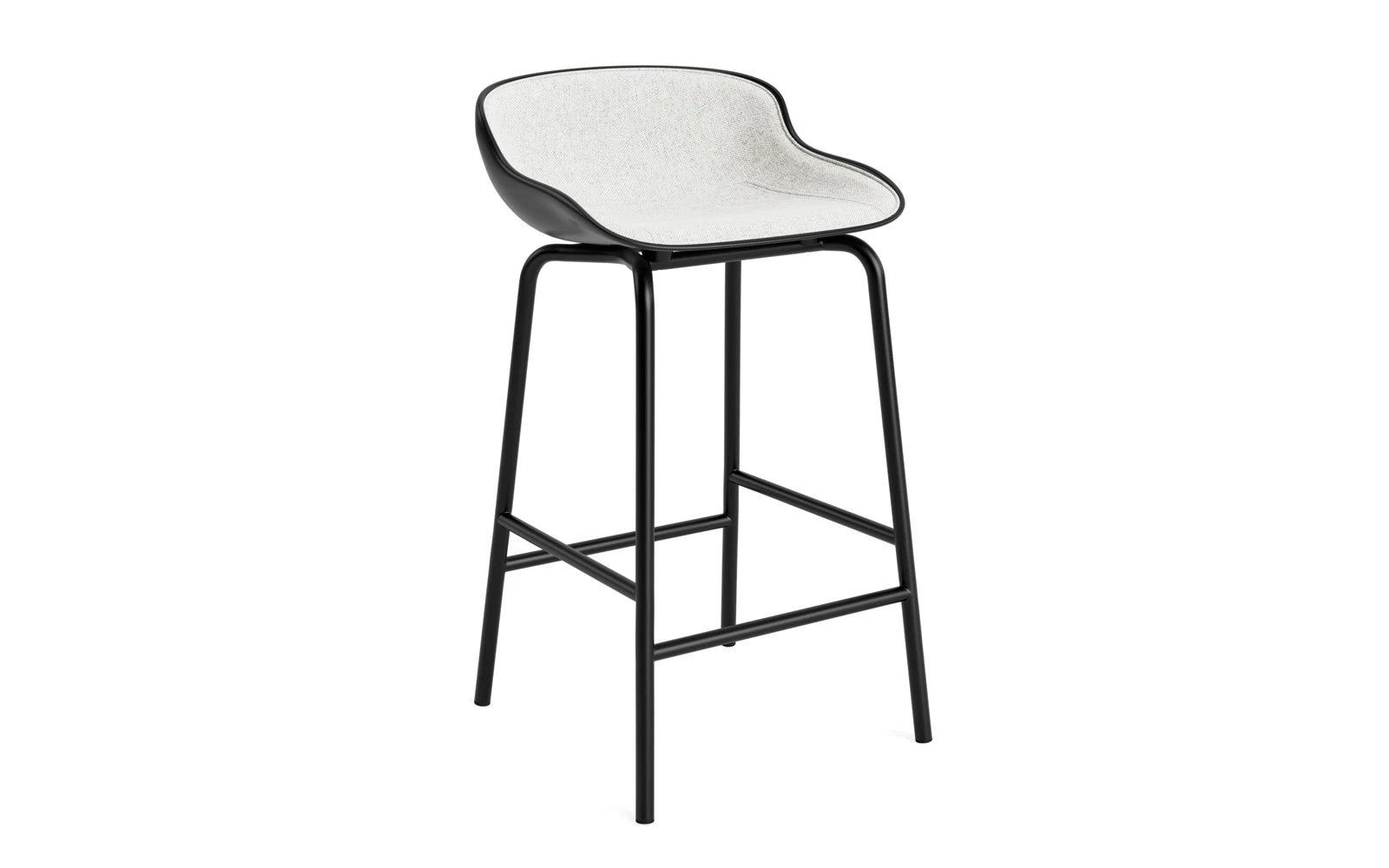 Hyg Barhocker 65 cm Frontpolster Schwartz Stahl Schwartz/Hallingdal in Hallingdal 110 präsentiert im Onlineshop von KAQTU Design AG. Barstuhl ist von Normann Copenhagen