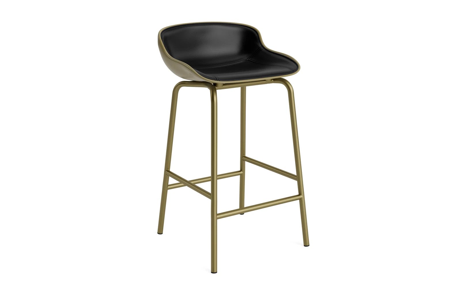 Hyg Barhocker 65 cm Frontpolster Stahl Olive/Ultra in Ultra 41599 präsentiert im Onlineshop von KAQTU Design AG. Barstuhl ist von Normann Copenhagen