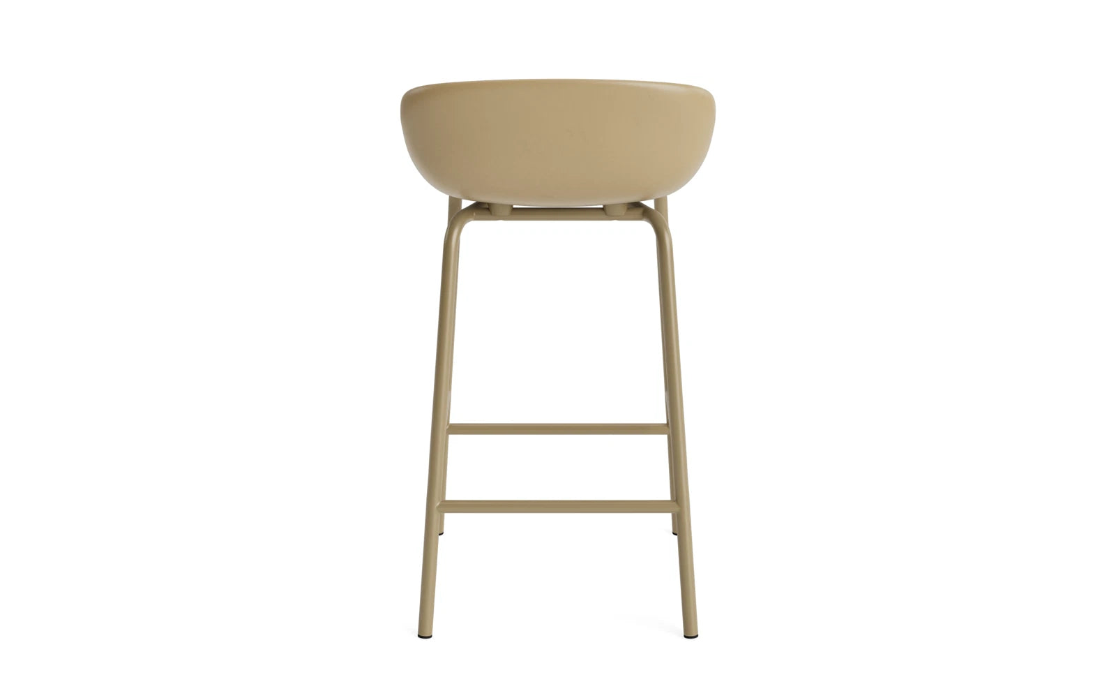 Eleganter Hyg Barhocker 65 cm in Sand/Remix mit ergonomischem Frontpolster von Normann Copenhagen – perfekt für stilvolle Kücheninseln und Bartheken.