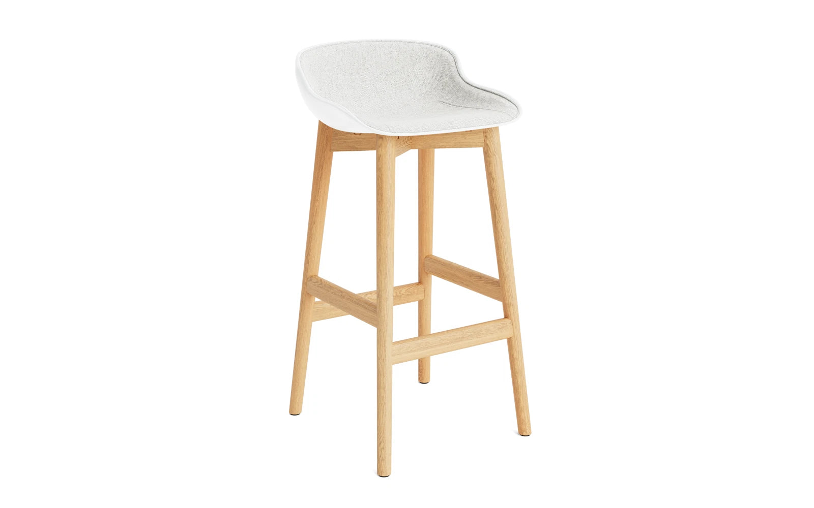 Hyg Barhocker 75 cm Polster Eiche Weiss/Hallingdal in Hallingdal 110 präsentiert im Onlineshop von KAQTU Design AG. Barstuhl ist von Normann Copenhagen