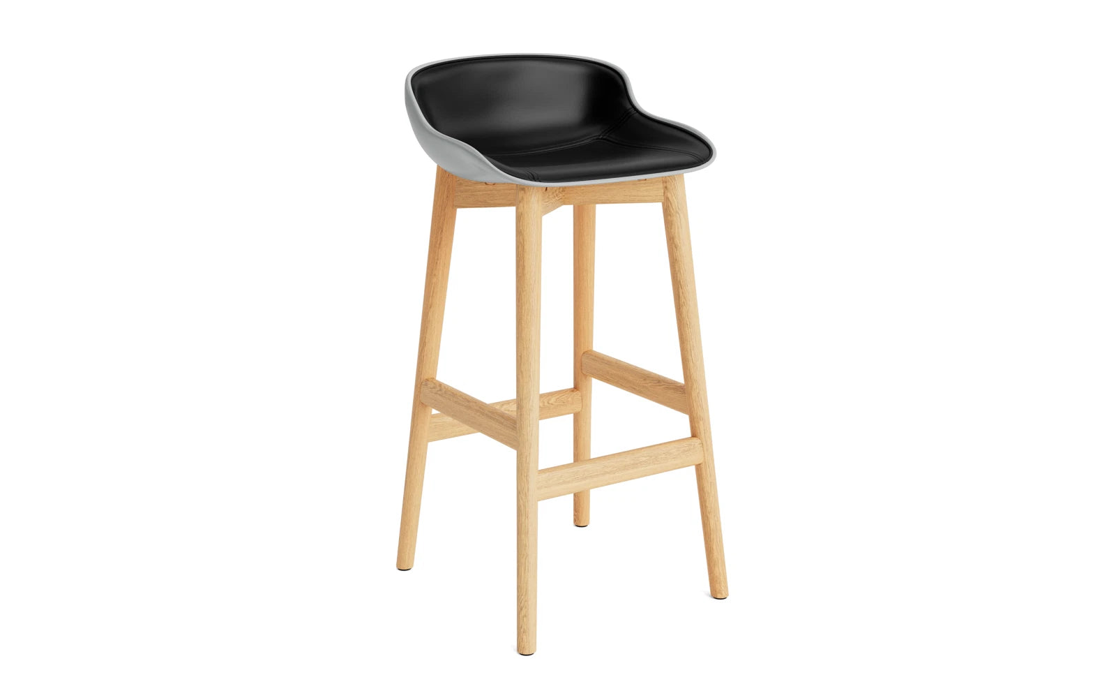 Hyg Barhocker 75 cm Polster Eiche Grau/Ultra in Ultra 41599 präsentiert im Onlineshop von KAQTU Design AG. Barstuhl ist von Normann Copenhagen