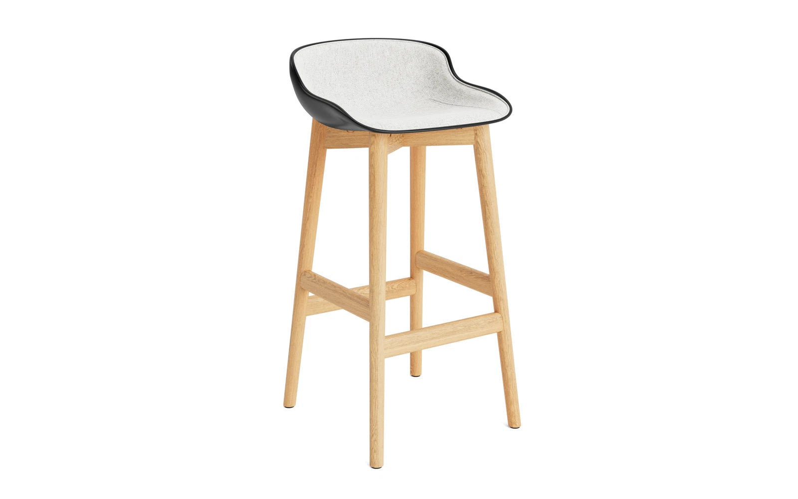 Hyg Barhocker 75 cm Polster Eiche Schwartz/Hallingdal in Hallingdal 110 präsentiert im Onlineshop von KAQTU Design AG. Barstuhl ist von Normann Copenhagen