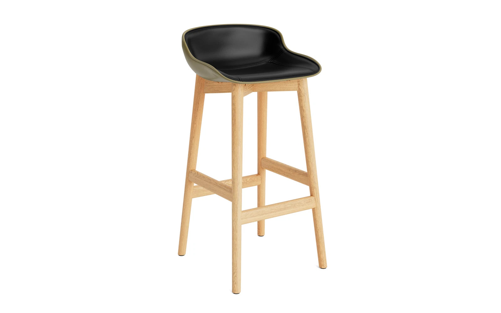 Hyg Barhocker 75 cm Polster Eiche olive/Ultra in Ultra 41599 präsentiert im Onlineshop von KAQTU Design AG. Barstuhl ist von Normann Copenhagen
