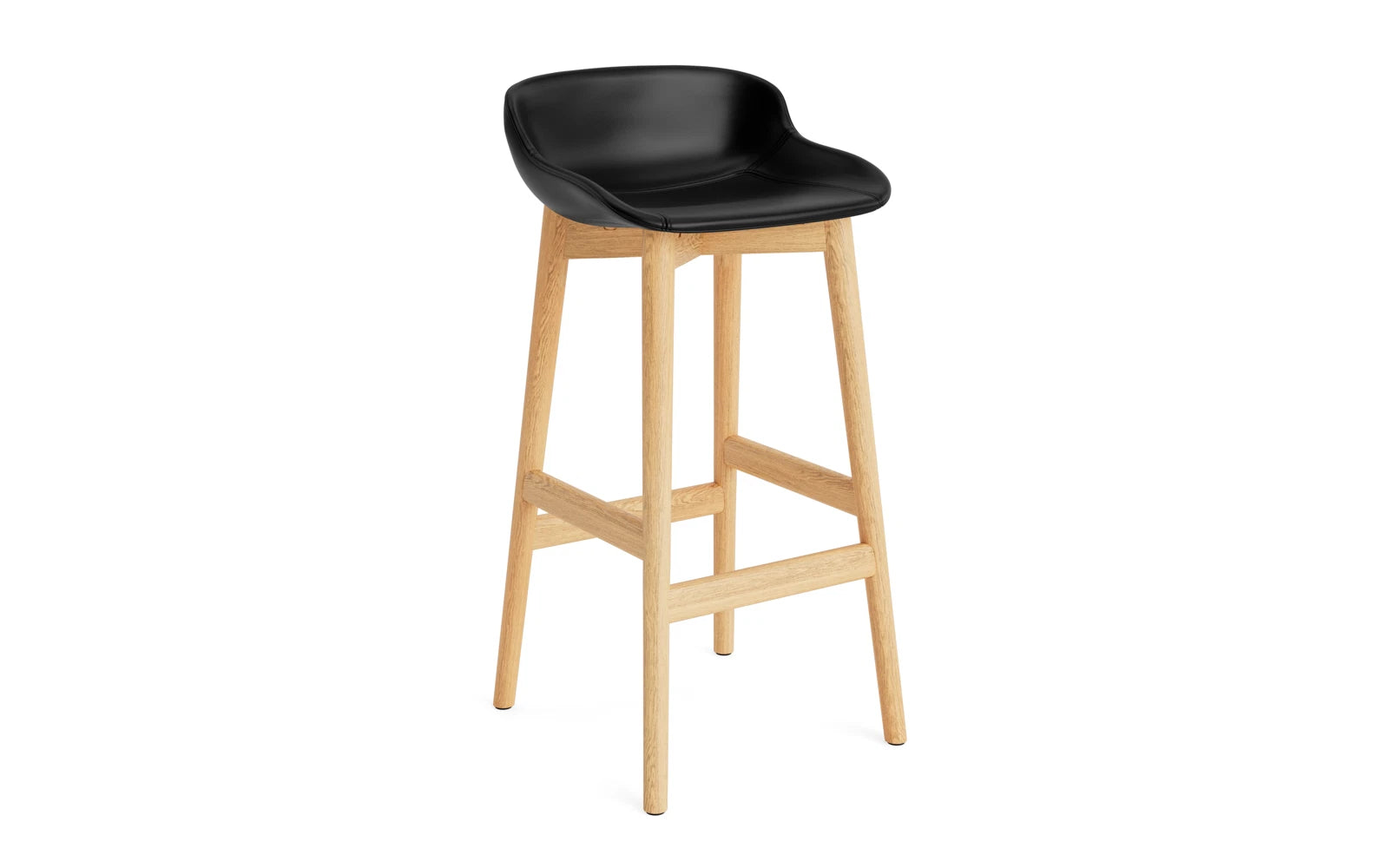 Hyg Barhocker 75 cm vollpolster Eiche Ultra leder in Ultra 41599 präsentiert im Onlineshop von KAQTU Design AG. Barstuhl ist von Normann Copenhagen