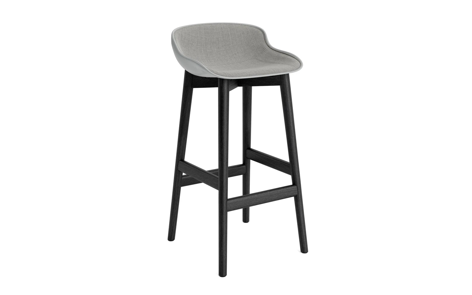 Hyg Barhocker 75 cm Polster Schwarze Eiche Grau/Remix in Remix 133 präsentiert im Onlineshop von KAQTU Design AG. Barstuhl ist von Normann Copenhagen