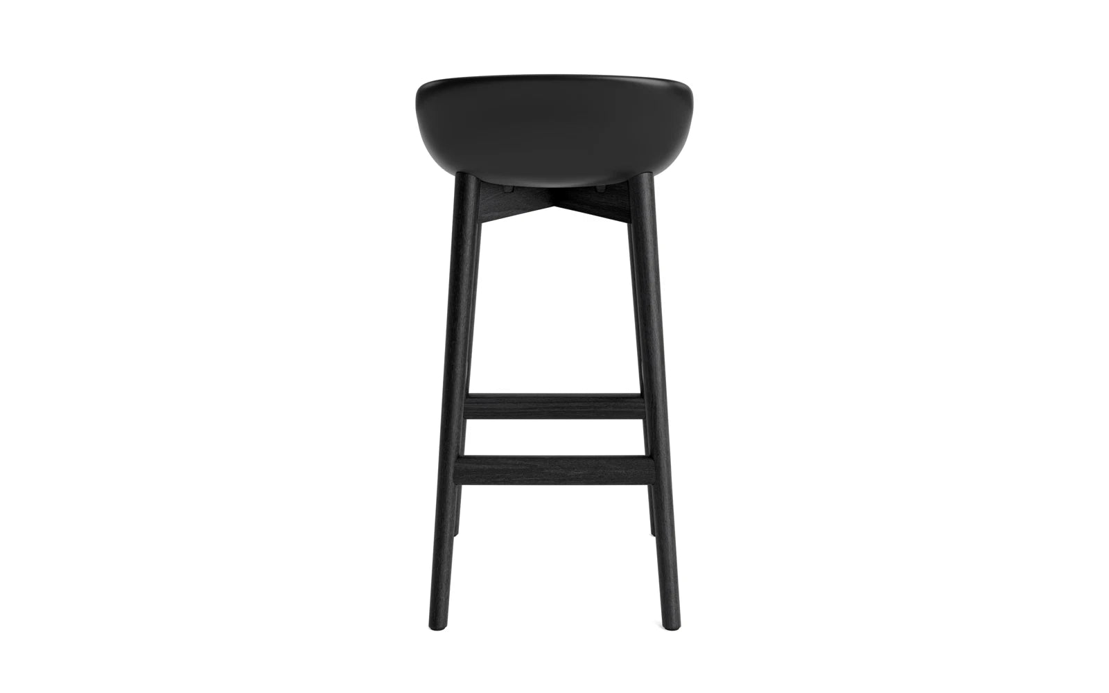 Erleben Sie den Hyg Barhocker 75 cm von Normann Copenhagen – ein eleganter Barhocker aus schwarzer Eiche mit luxuriöser Hallingdal-Polsterung, der Komfort und skandinavisches Design perfekt kombiniert.