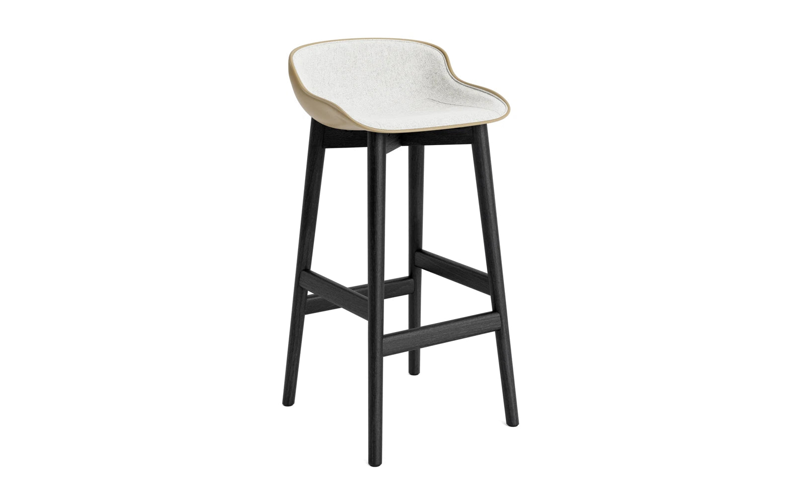 Hyg Barhocker 75 cm Polster Schwarze Eiche Sand/Hallingdal in Hallingdal 110 präsentiert im Onlineshop von KAQTU Design AG. Barstuhl ist von Normann Copenhagen