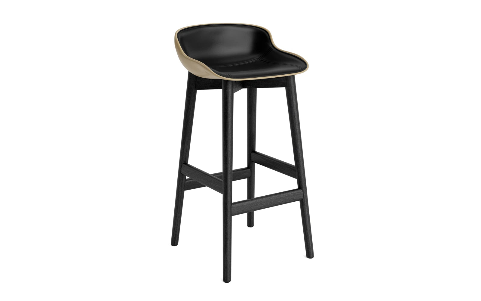 Hyg Barhocker 75 cm Polster Schwarze Eiche Sand/Ultra in Ultra 41599 präsentiert im Onlineshop von KAQTU Design AG. Barstuhl ist von Normann Copenhagen