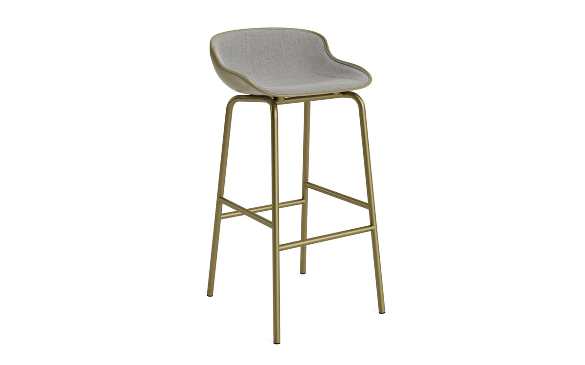 Hyg Barhocker 75 cm Frontpolster Stahl Olive/Remix in Remix 133 präsentiert im Onlineshop von KAQTU Design AG. Barhocker ist von Normann Copenhagen