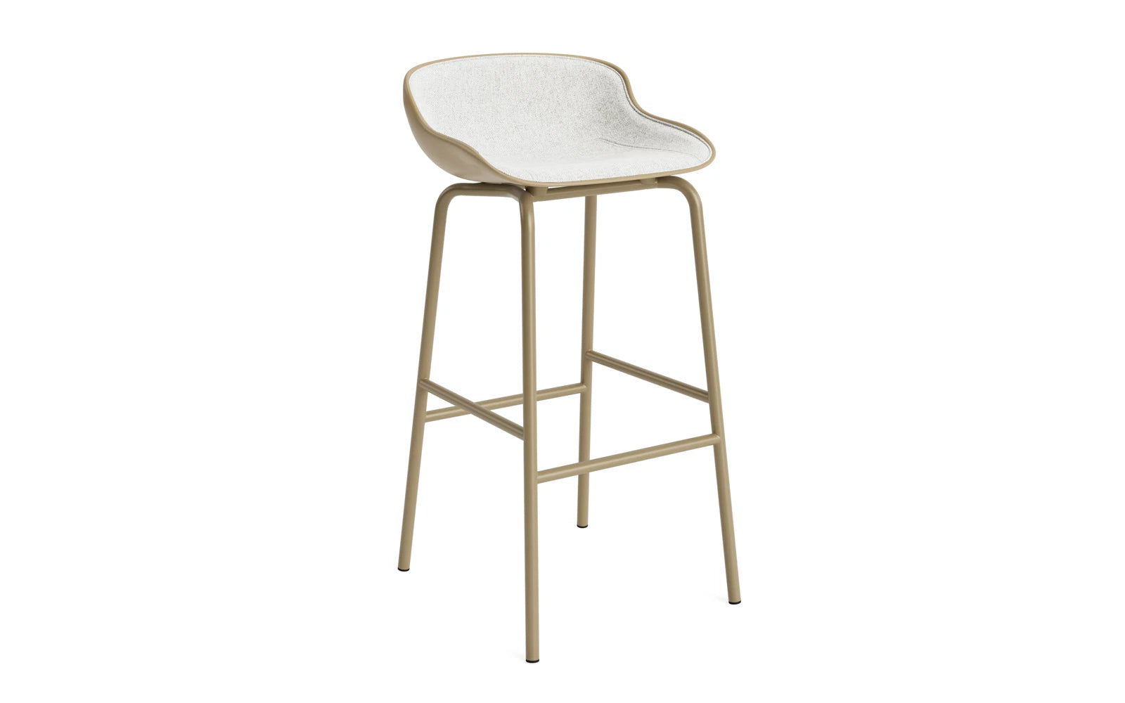 Hyg Barhocker 75 cm Frontpolster Stahl Sand/Hallingdal in Hallingdal 110 präsentiert im Onlineshop von KAQTU Design AG. Barstuhl ist von Normann Copenhagen