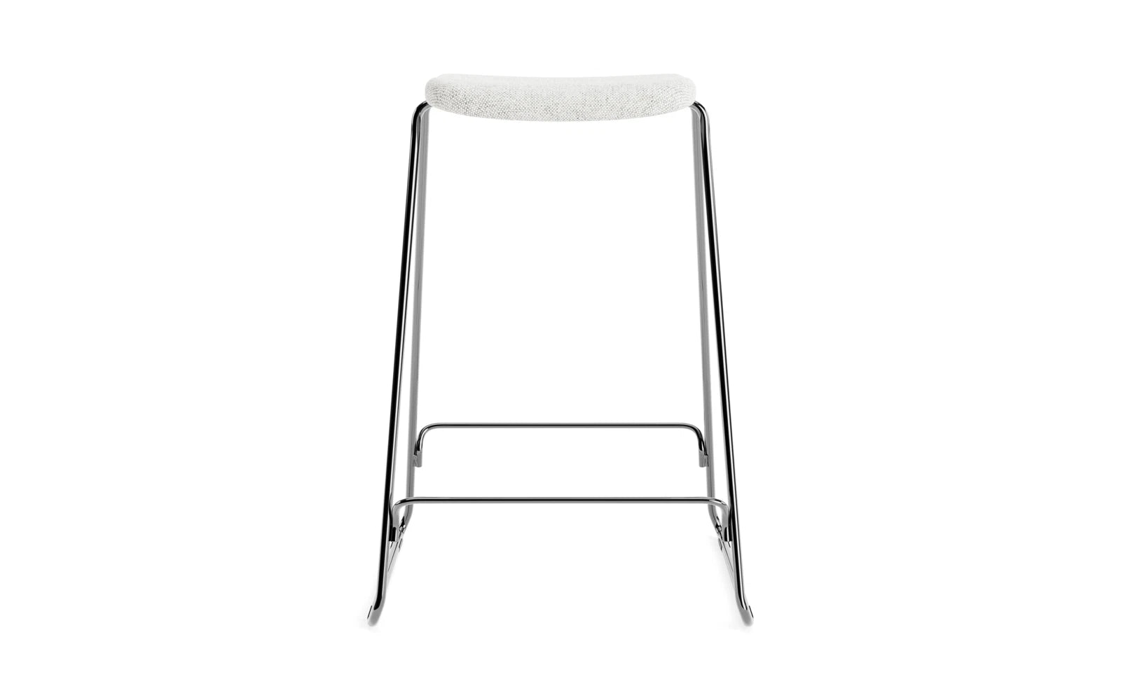 Erleben Sie den Just Barhocker 65 cm von Normann Copenhagen – ein stilvoller, gepolsterter Barstuhl aus Chrom und Hallingdal, perfekt für Ihr Zuhause!