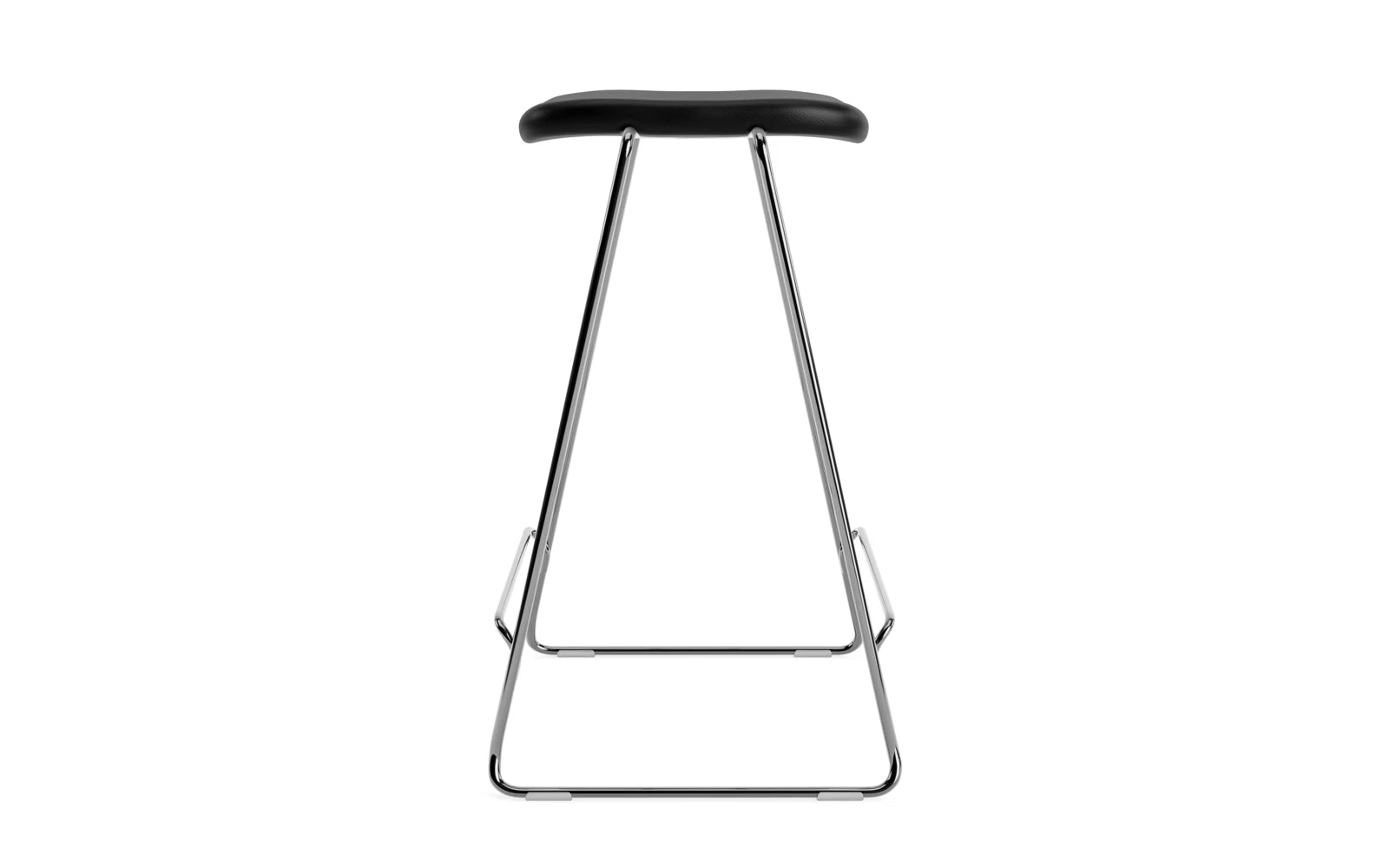 Eleganter Just Barhocker 65 cm von Normann Copenhagen. Gepolstert, Chrom/Ultra, ideal für moderne Küchen und stilvolle Essbereiche.