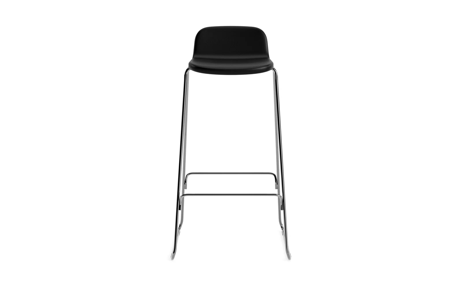 Erleben Sie den Just Barhocker 75 cm von Normann Copenhagen – ein stilvoller, gepolsterter Hocker mit modernem Chromgestell, perfekt für jeden Raum.