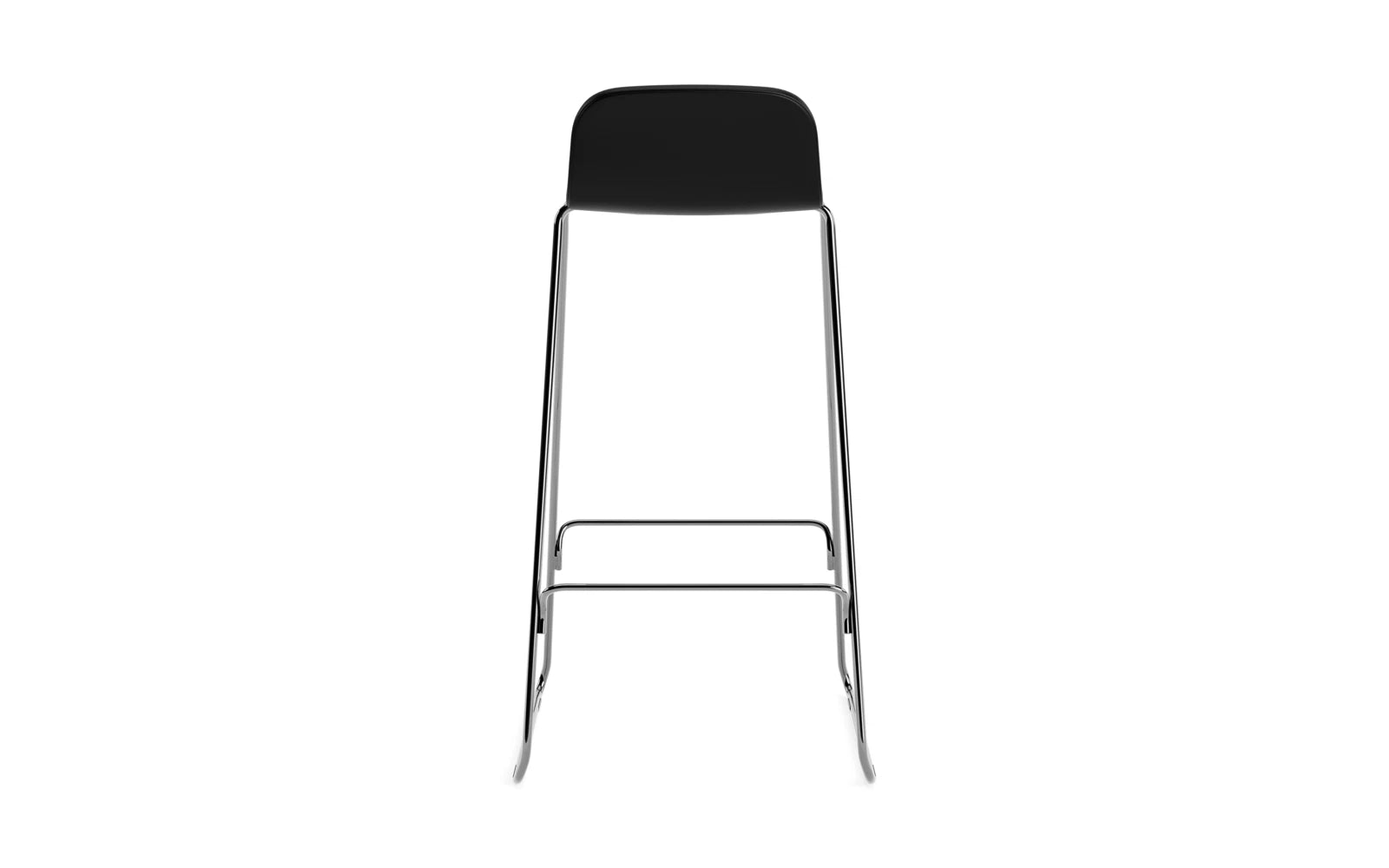 Erleben Sie den Just Barhocker 75 cm von Normann Copenhagen – ein stilvoller, gepolsterter Hocker mit Chromgestell, perfekt für moderne Wohnräume.