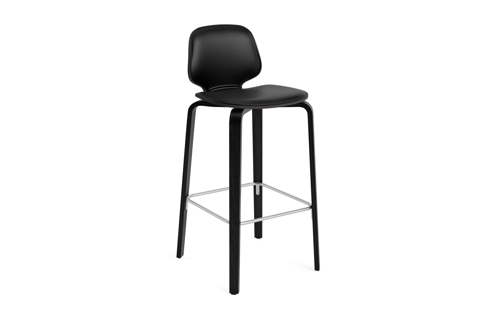 Entdecken Sie den My Chair Barhocker 75 cm von Normann Copenhagen – eleganter Stil und erstklassige Polsterung in Schwarz für Ihr modernes Interieur.