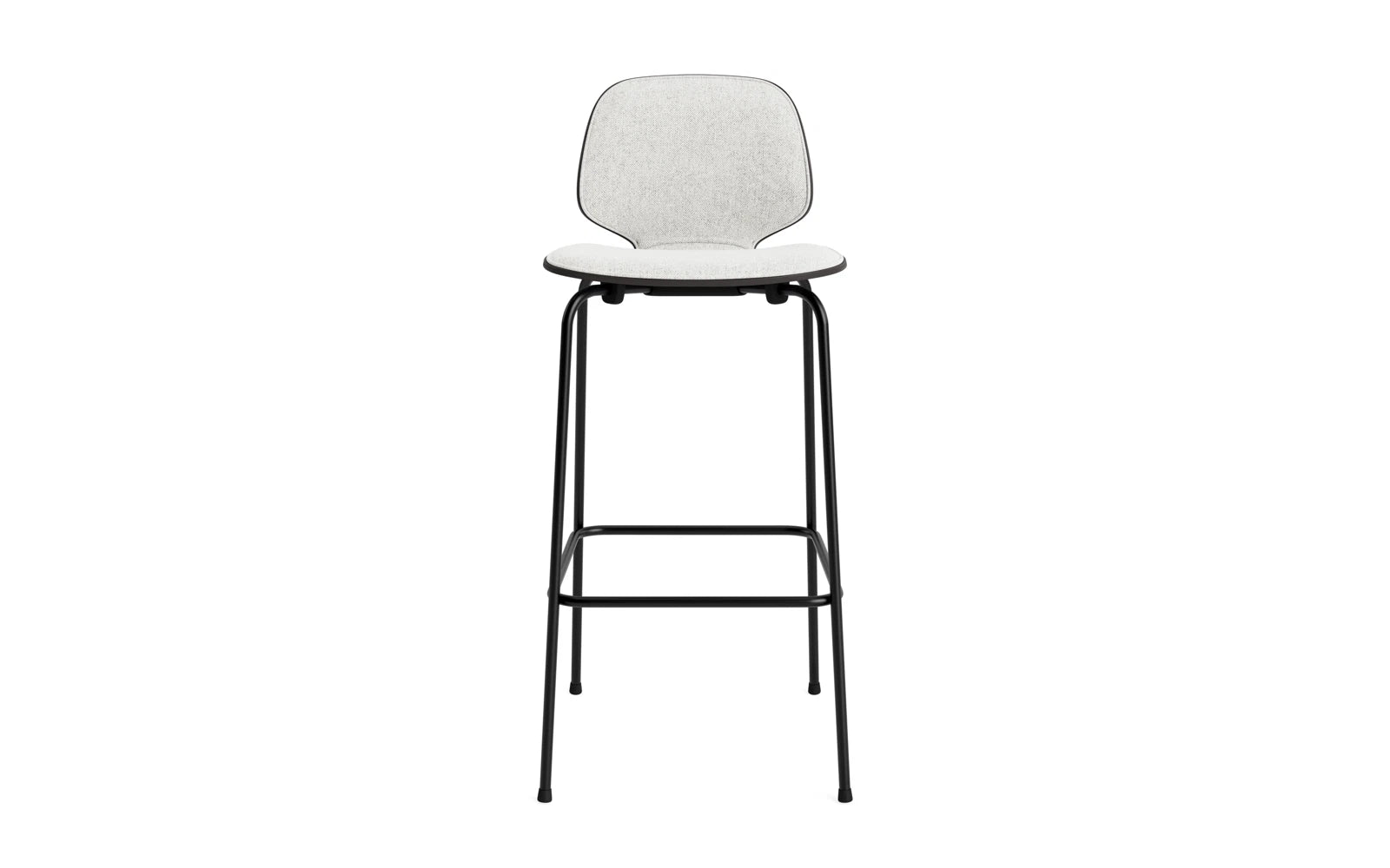Erleben Sie den My Chair Barhocker 75 cm von Normann Copenhagen – ein eleganter Barhocker aus schwarzem Stahl und Hallingdal-Stoff, der Komfort und Stil vereint.