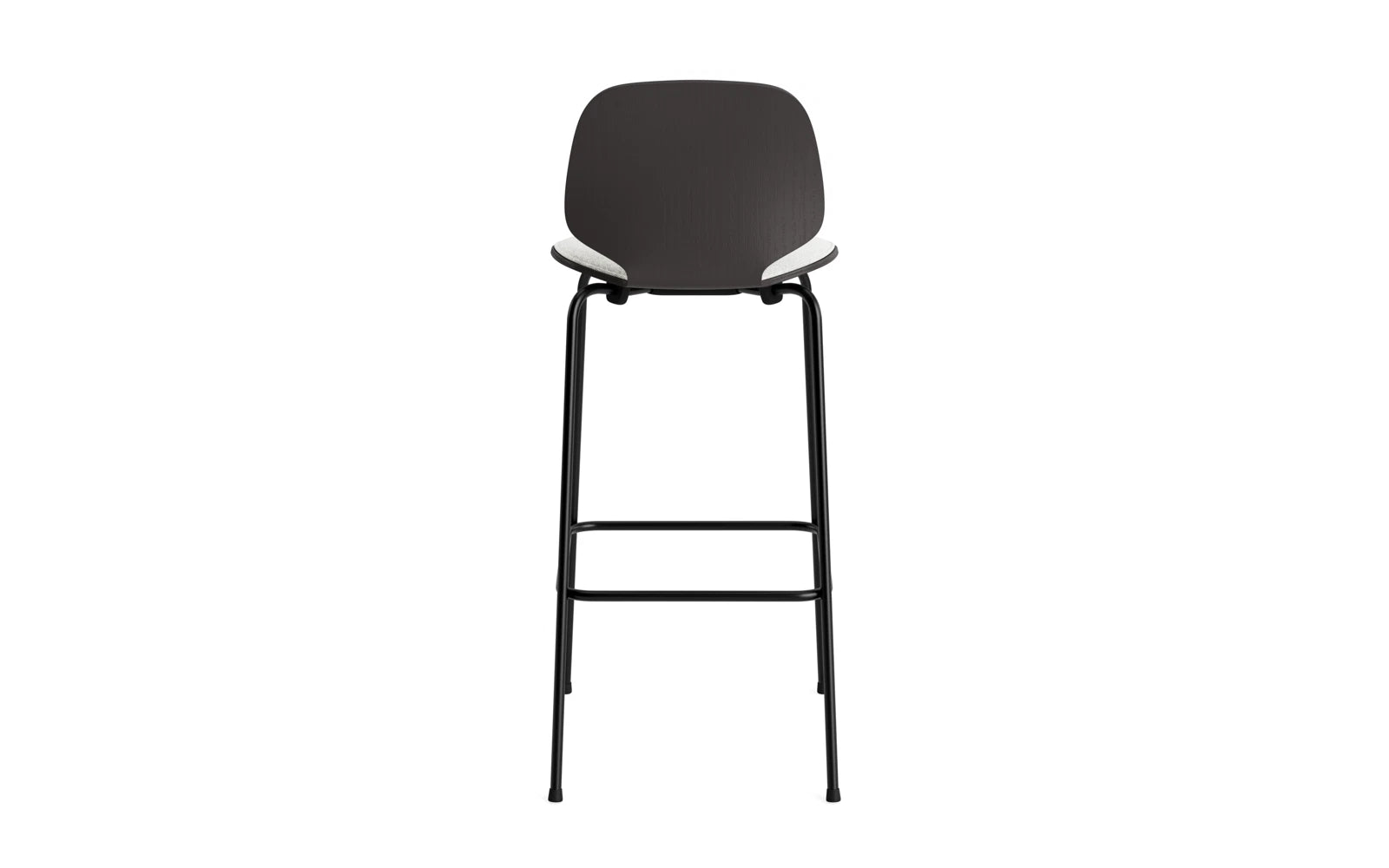 Erleben Sie den My Chair Barhocker 75 cm von Normann Copenhagen – ein eleganter, komfortabler Barhocker aus schwarzem Stahl und Hallingdal-Stoff, ideal für moderne Räume.