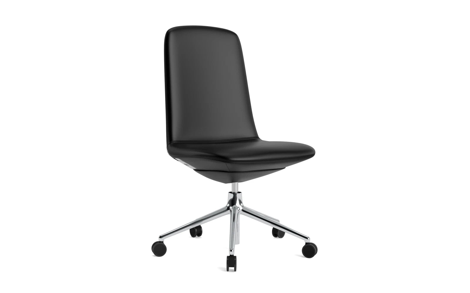 Off Chair niedrig mit Drehgestell und Rollen Gaslift Aluminium Ultra in Ultra 41599 präsentiert im Onlineshop von KAQTU Design AG. Bürostuhl ist von Normann Copenhagen