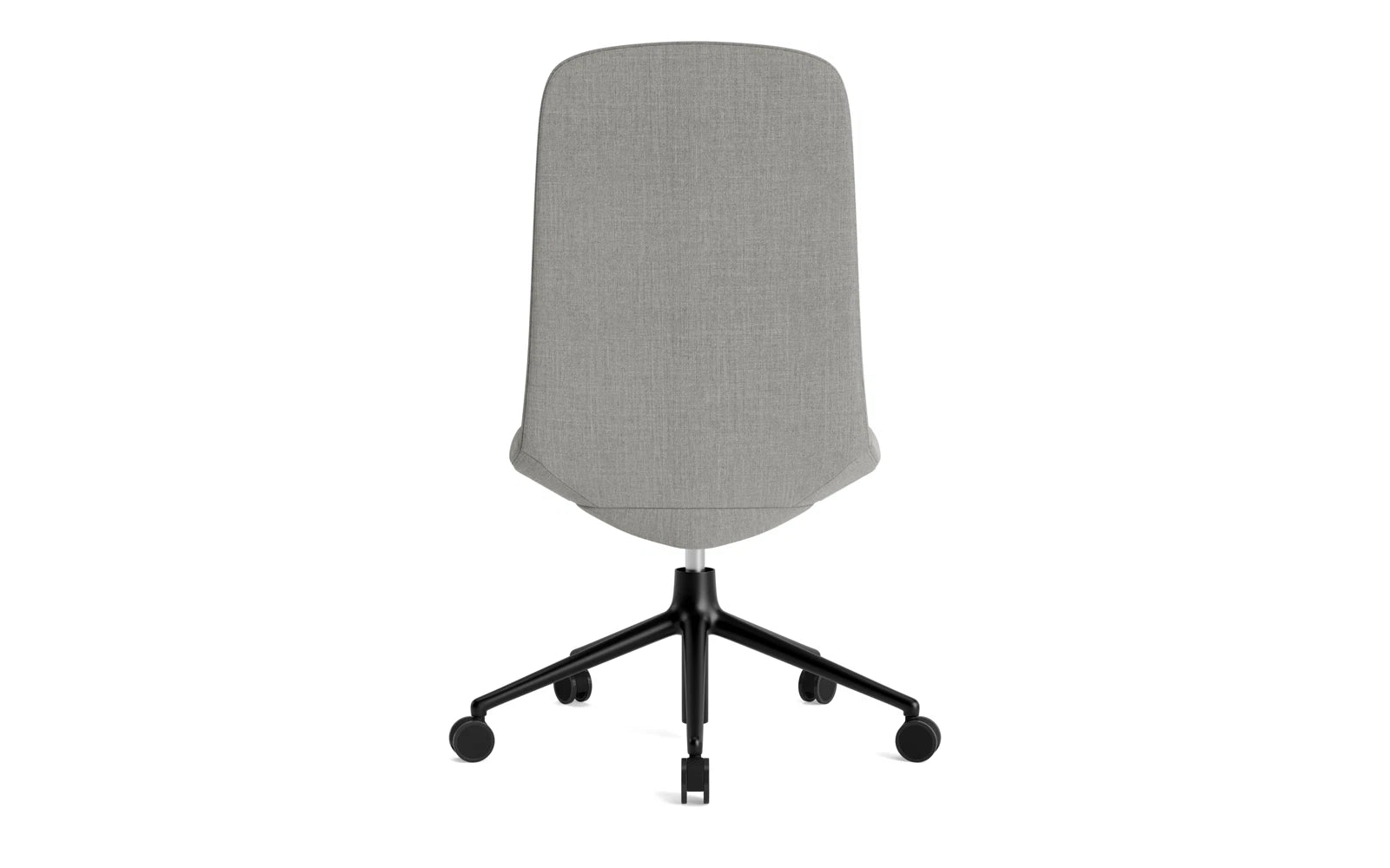 Entdecken Sie den Off Chair niedrig 5W Gaslift in elegantem Schwarz mit Kissen Remix von Normann Copenhagen – perfekter Komfort und zeitloses Design für Ihr Büro.