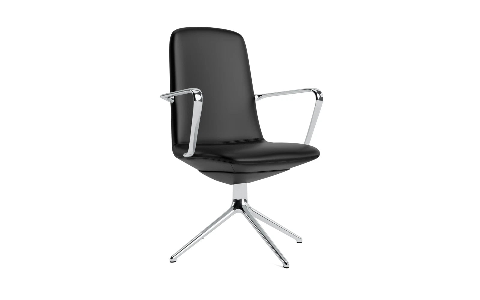 Off Armchair niedrig mit Drehgestell 4B aluminium Ultra in Ultra 41599 präsentiert im Onlineshop von KAQTU Design AG. Bürostuhl ist von Normann Copenhagen