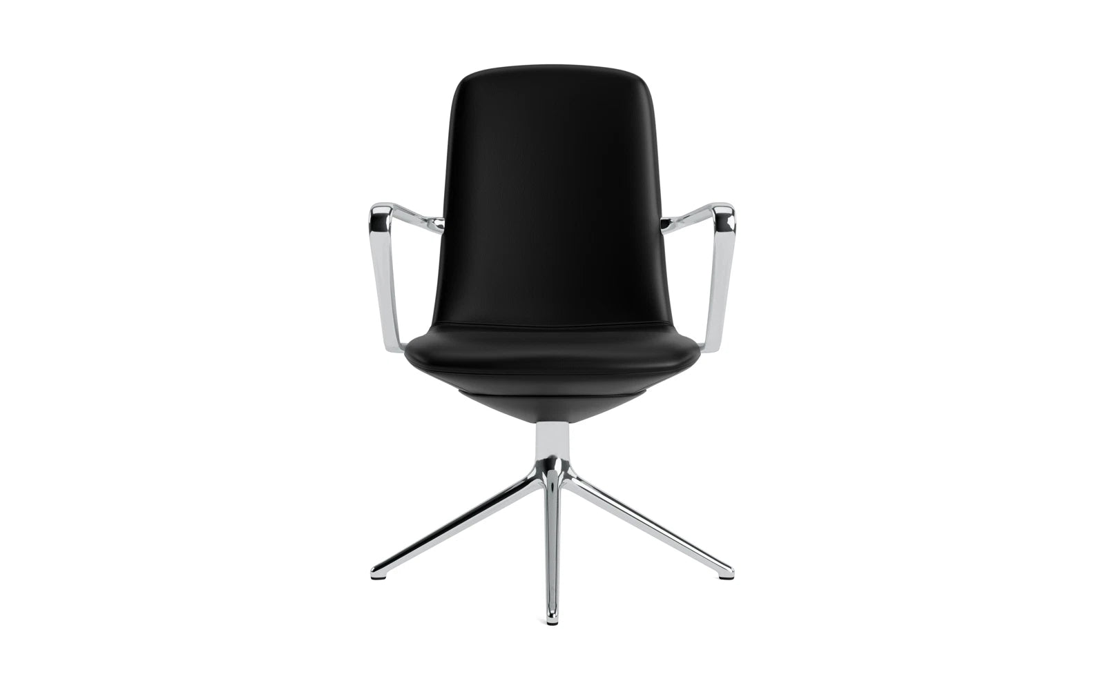 Entdecken Sie den Off Armchair niedrig mit Drehgestell 4B aluminium Ultra von Normann Copenhagen – stilvoll, ergonomisch und perfekt für Ihr modernes Büro.