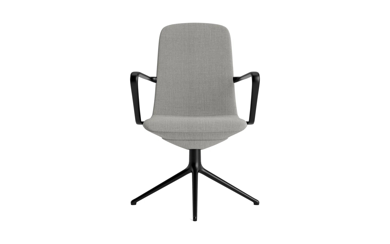 Entdecken Sie den Off Armchair niedrig mit Drehgestell 4B in elegantem Schwartz Aluminium. Ideal für modernes Arbeiten mit Stil und Komfort.
