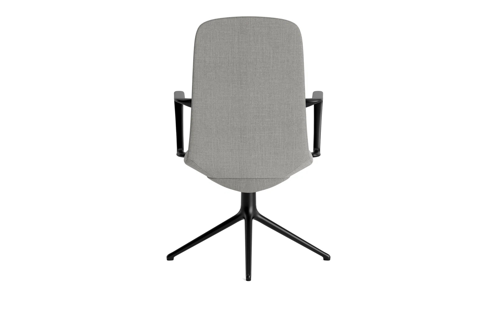 Entdecken Sie den Off Armchair niedrig mit Drehgestell 4B in elegantem Schwartz Aluminium. Ideal für stilvolle Büros, vereint er Komfort und Funktionalität.