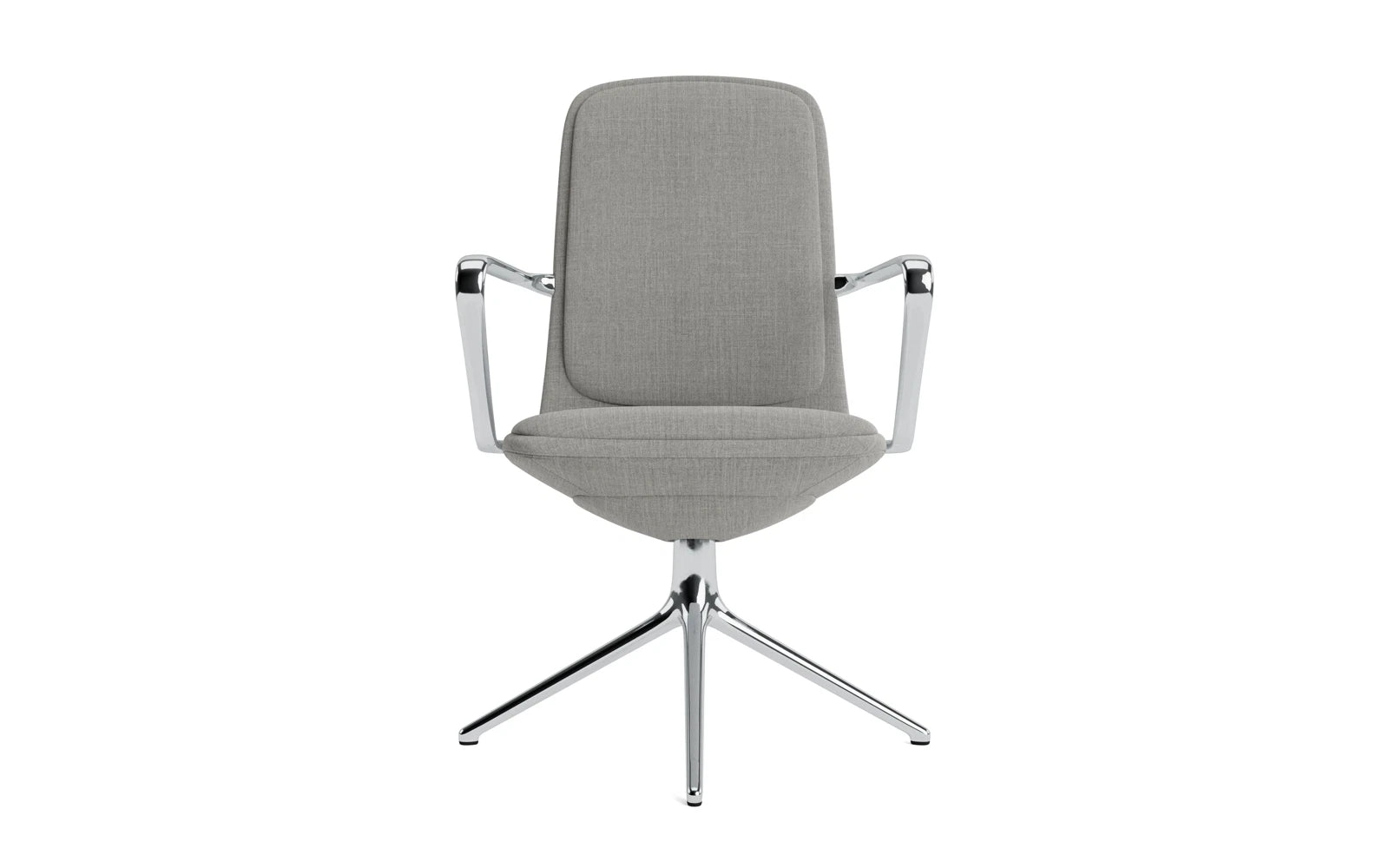 Entdecken Sie den Off Armchair von Normann Copenhagen: Ein stilvoller, ergonomischer Bürostuhl mit Aluminium-Drehgestell und hochwertigem Remix-Kissen.