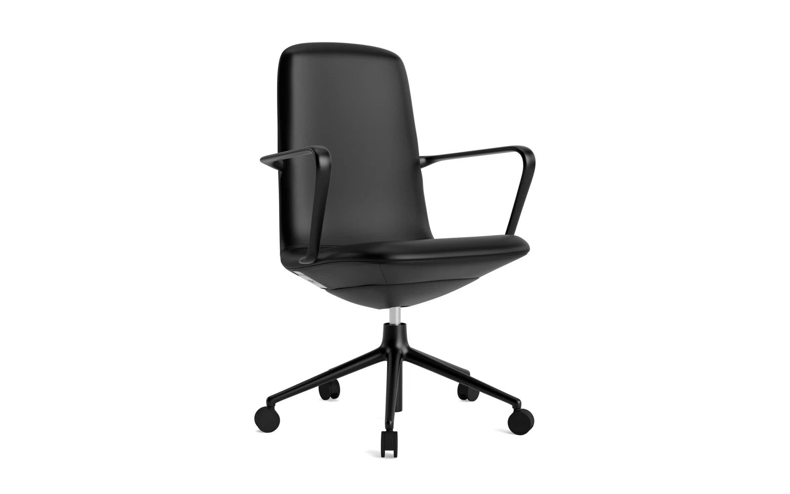 Off Armchair niedrig mit Drehgestell und Rollen Gaslift Schwartz Aluminium Ultra in Ultra 41599 präsentiert im Onlineshop von KAQTU Design AG. Bürostuhl ist von Normann Copenhagen