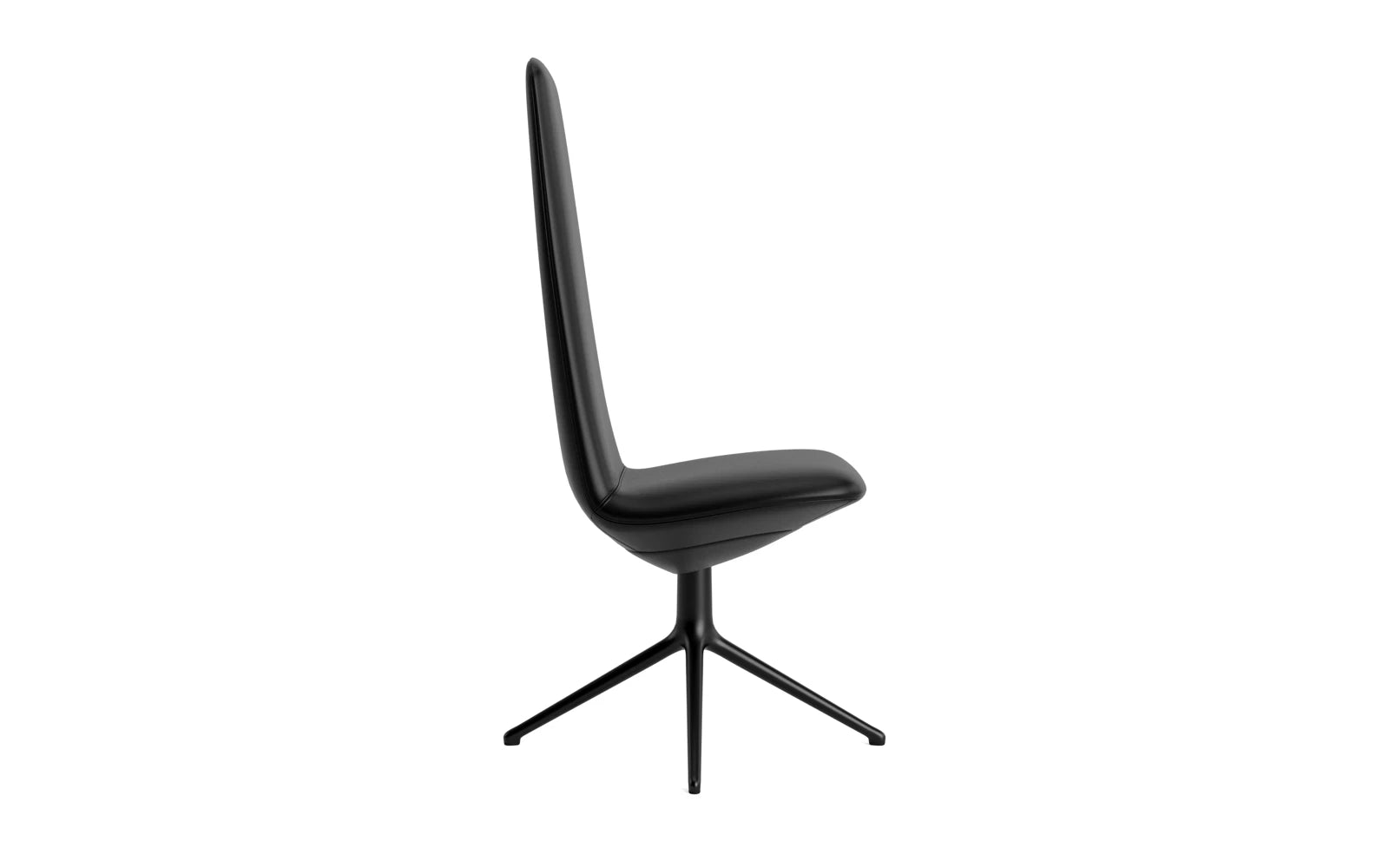 Erleben Sie den Off Chair Hoch mit Drehgestell 4B in elegantem Schwarz Aluminium Ultra von Normann Copenhagen – stilvoll, ergonomisch und anpassbar für Ihr Büro.