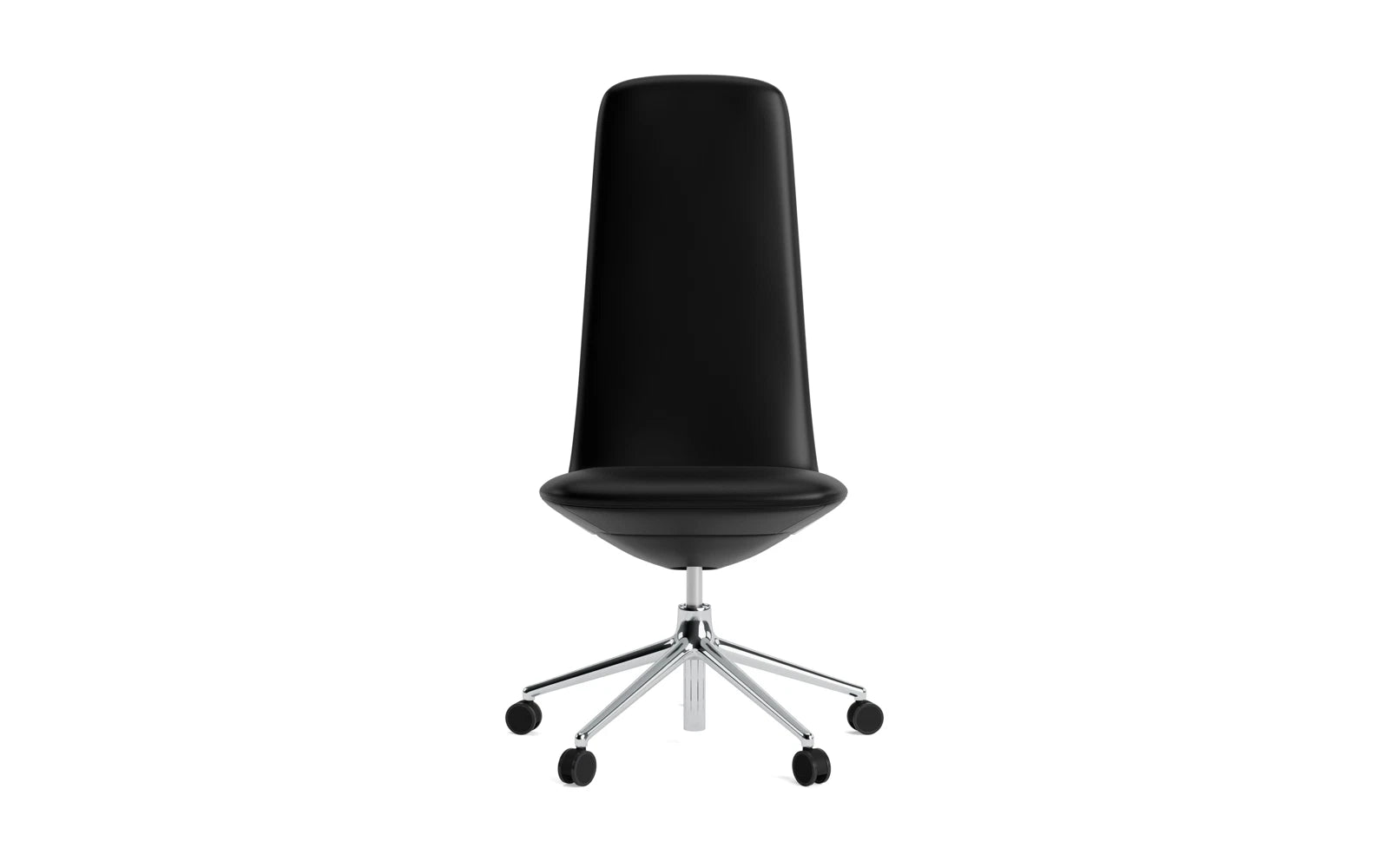 Der Off Chair von Normann Copenhagen: Hochwertiger Bürostuhl mit Drehgestell, Rollen und modernem Design aus Aluminium und Ultra Leder.