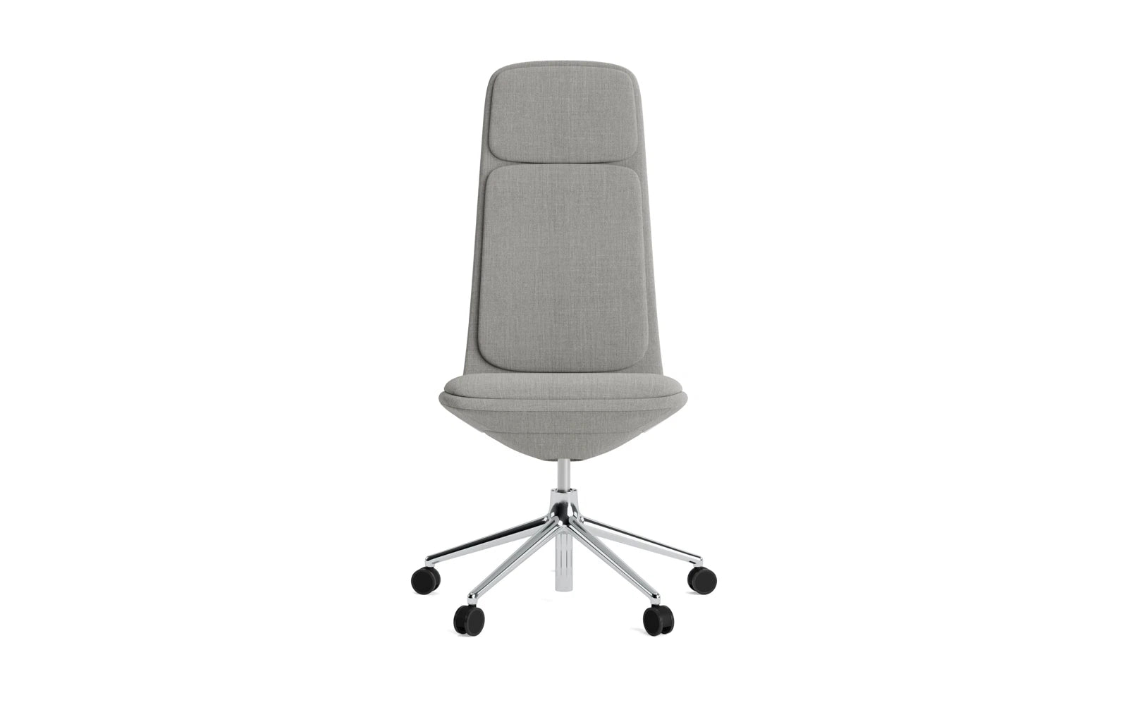 Entdecken Sie den Off Chair hoch 5W Gaslift Aluminium mit Kissen Remix von Normann Copenhagen – stilvoll, ergonomisch und anpassbar für Ihr modernes Büro.