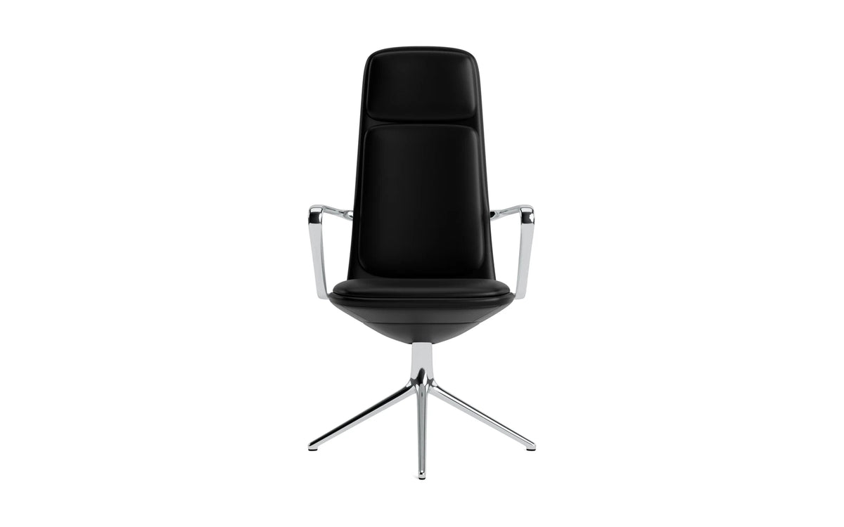 Off Armchair hoch mit Drehgestell 4B aluminium mit kissen Ultra in Ultra 41599 präsentiert im Onlineshop von KAQTU Design AG. Bürostuhl ist von Normann Copenhagen