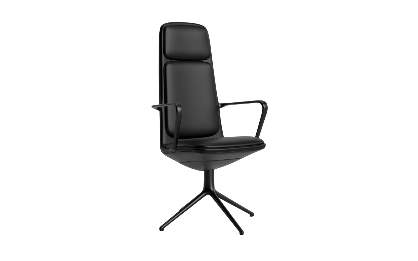 Off Armchair hoch mit Drehgestell 4B Schwartz aluminium mit kissen Ultra in Ultra 41599 präsentiert im Onlineshop von KAQTU Design AG. Bürostuhl ist von Normann Copenhagen