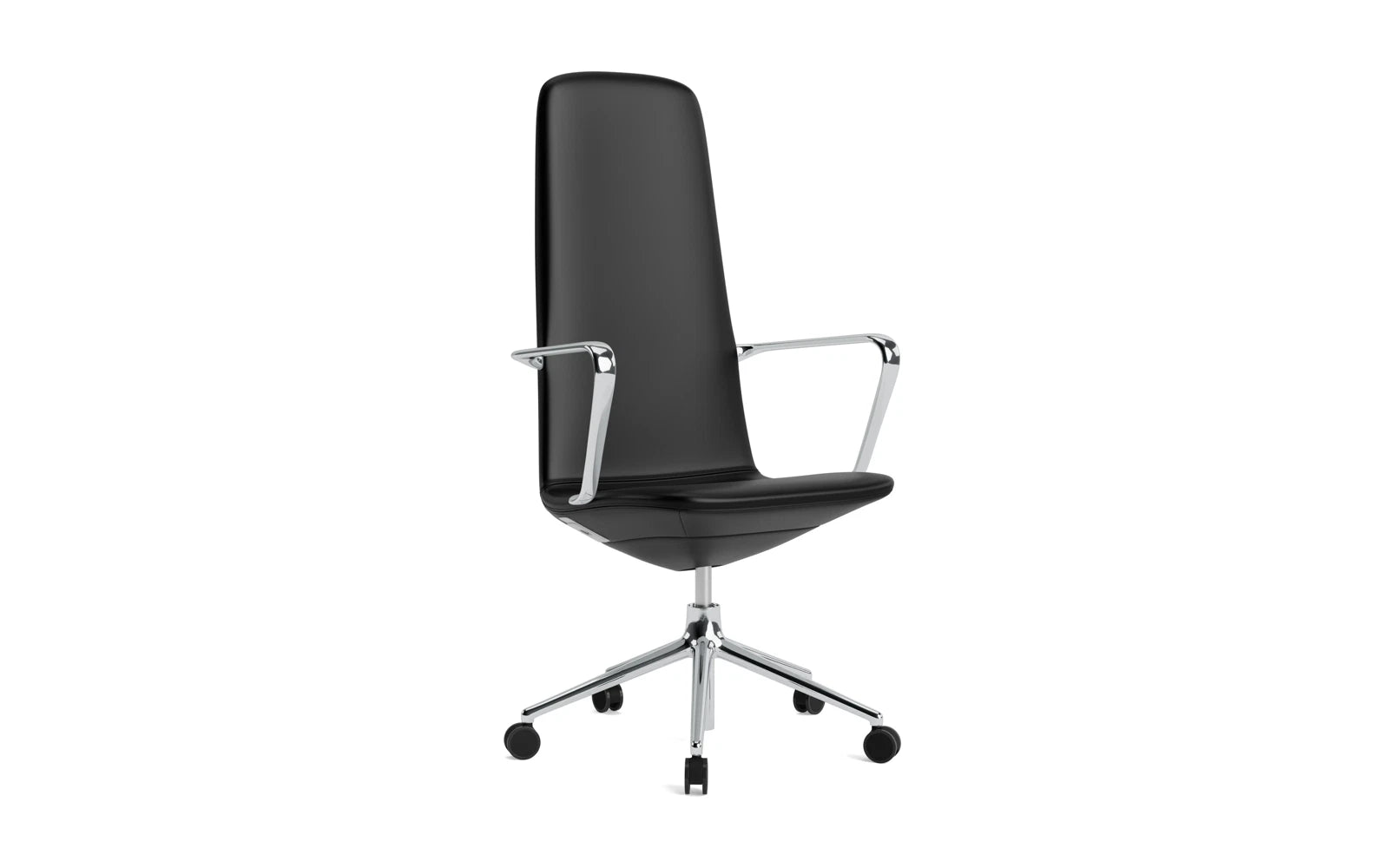 Off Armchair Hoch mit Drehgestell und Rollen Gaslift Aluminium Ultra in Ultra 41599 präsentiert im Onlineshop von KAQTU Design AG. Bürostuhl ist von Normann Copenhagen