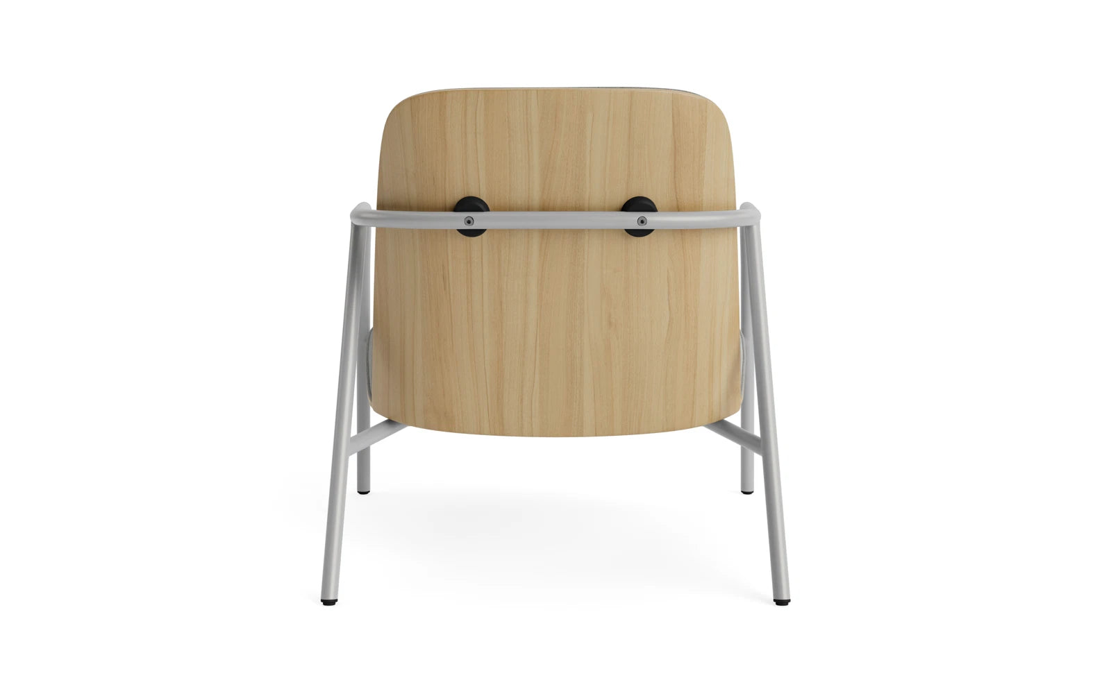 Entdecken Sie den Pad Lounge-Sessel von Normann Copenhagen: Eleganz aus grauem Stahl und Eichenfurnier für höchsten Komfort und zeitloses Design.