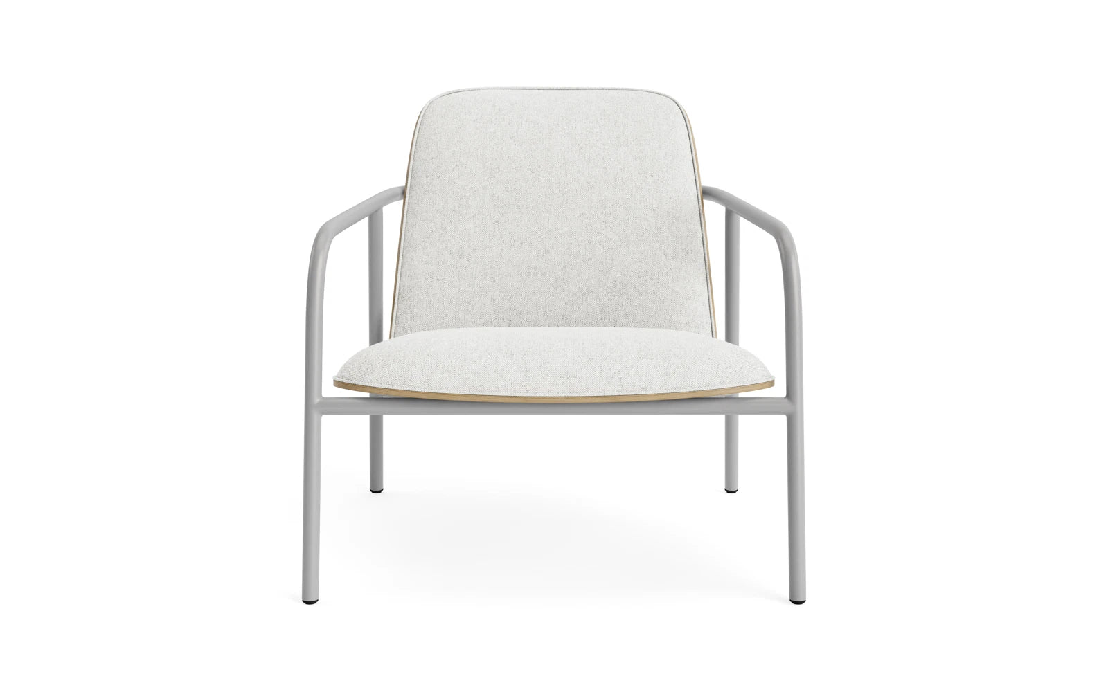 Entdecken Sie den eleganten Pad Lounge-Sessel von Normann Copenhagen, gefertigt aus grauem Stahl und Eiche/Hallingdal. Perfekte Kombination aus Stil und Komfort.
