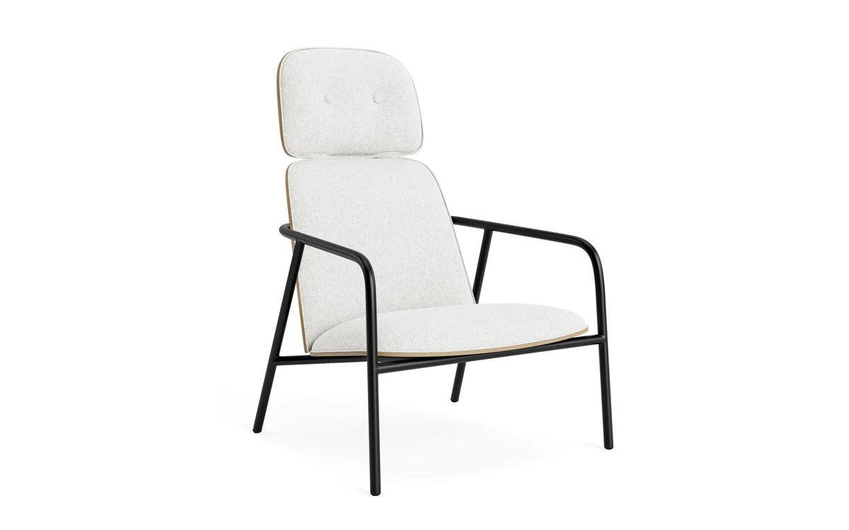 Pad Lounge-Sessel hoch schwarzem Stahl Eiche/Hallingdal in Hallingdal 110 präsentiert im Onlineshop von KAQTU Design AG. Drehsessel ist von Normann Copenhagen
