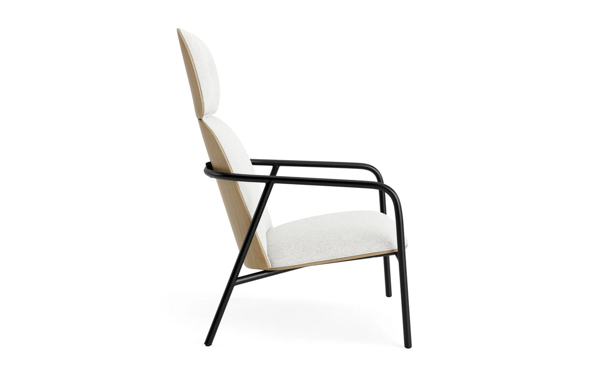 Pad Lounge-Sessel hoch schwarzem Stahl Eiche/Hallingdal in Hallingdal 110 präsentiert im Onlineshop von KAQTU Design AG. Drehsessel ist von Normann Copenhagen