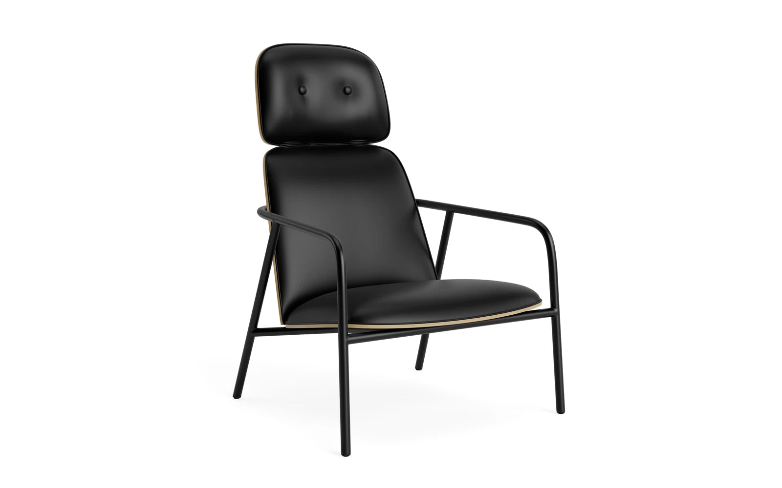 Pad Lounge-Sessel hoch schwarzem Stahl Eiche/Ultra in Ultra 41599 präsentiert im Onlineshop von KAQTU Design AG. Sessel ist von Normann Copenhagen